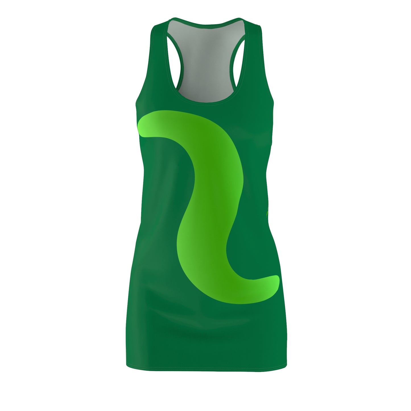 Grün Grün Abstrakt Racerback Kleid – Stylishes Sommerkleid