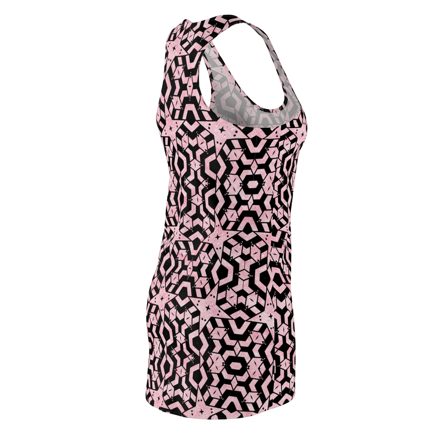 Rosa Racerback Kleid – Sommerkleid für Damen mit abstraktem Muster