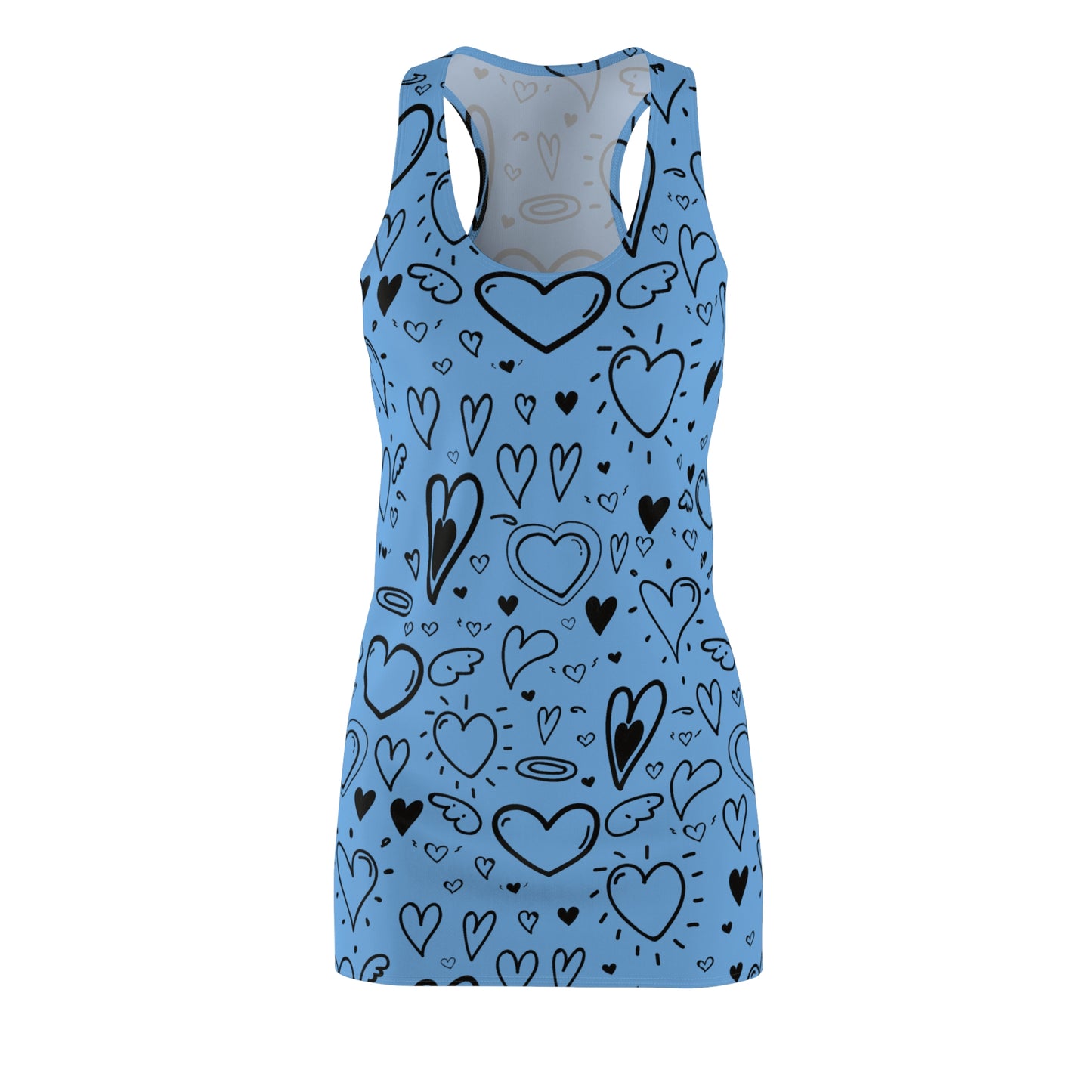 Herz Allover Racerback Kleid – Verspieltes Sommerkleid