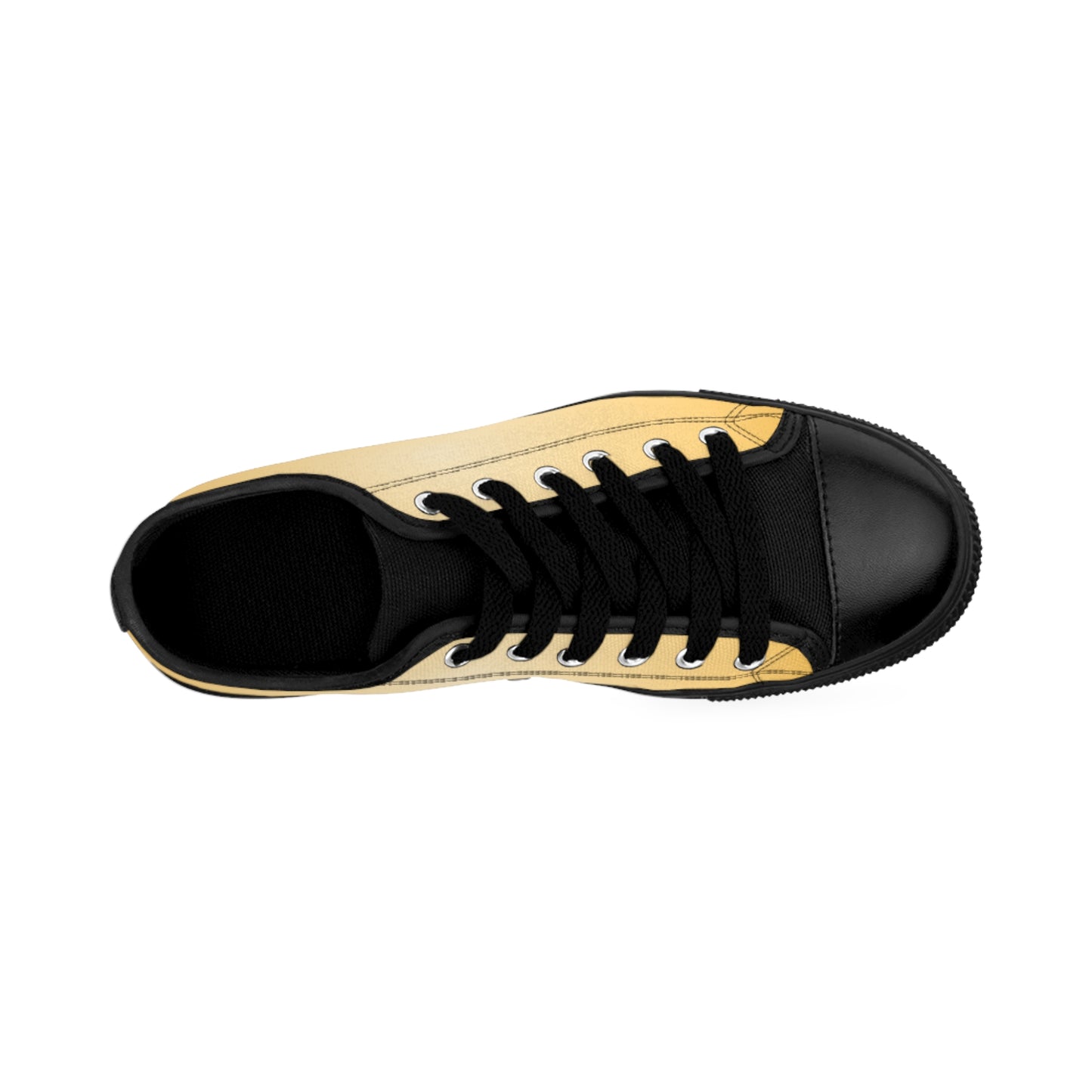 Yellow Gradient Canvas Sneakers Women Casual Lace-Up Shoes