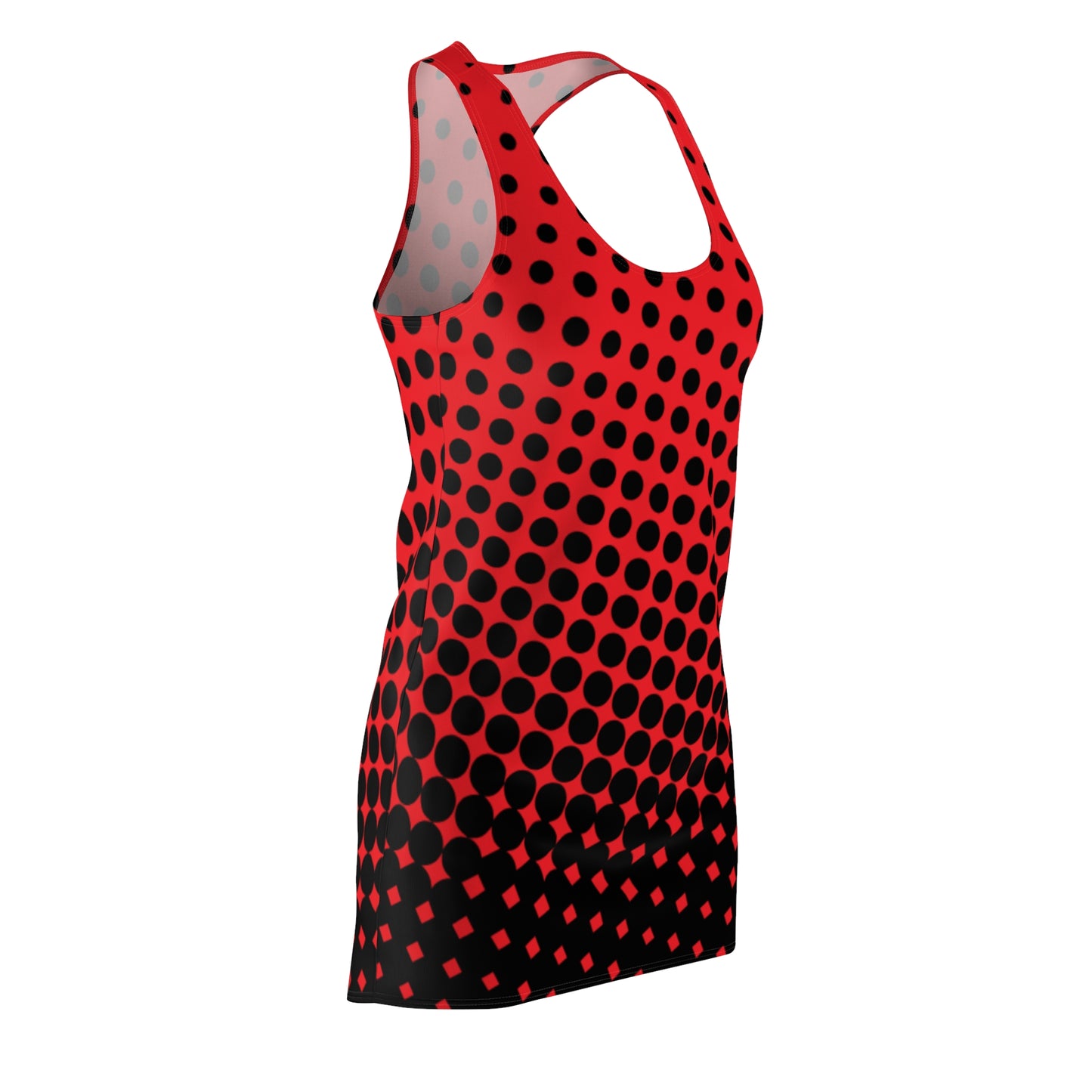 Black Red Polka Dot Racerback – Retro Sleeveless Mini Dress