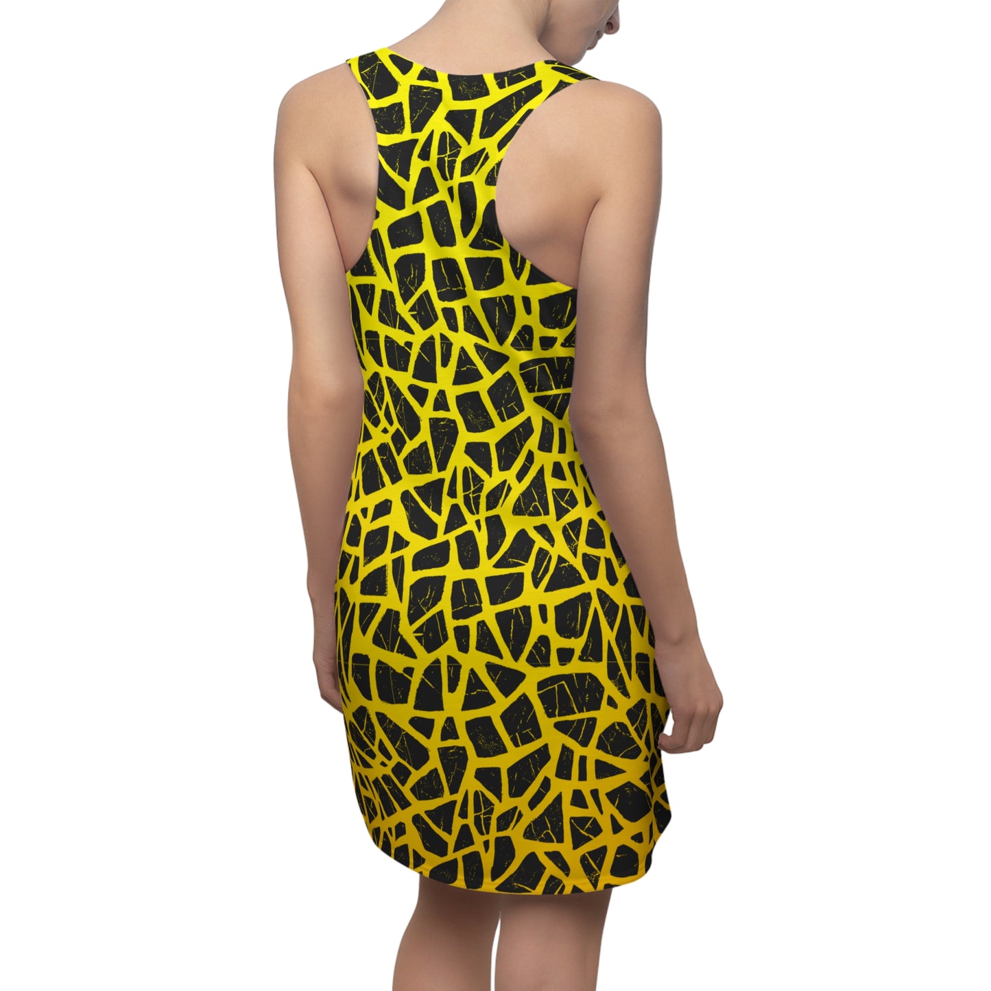 Racerback Damenkleid Sommer – Abstraktes Muster, modern & auffällig