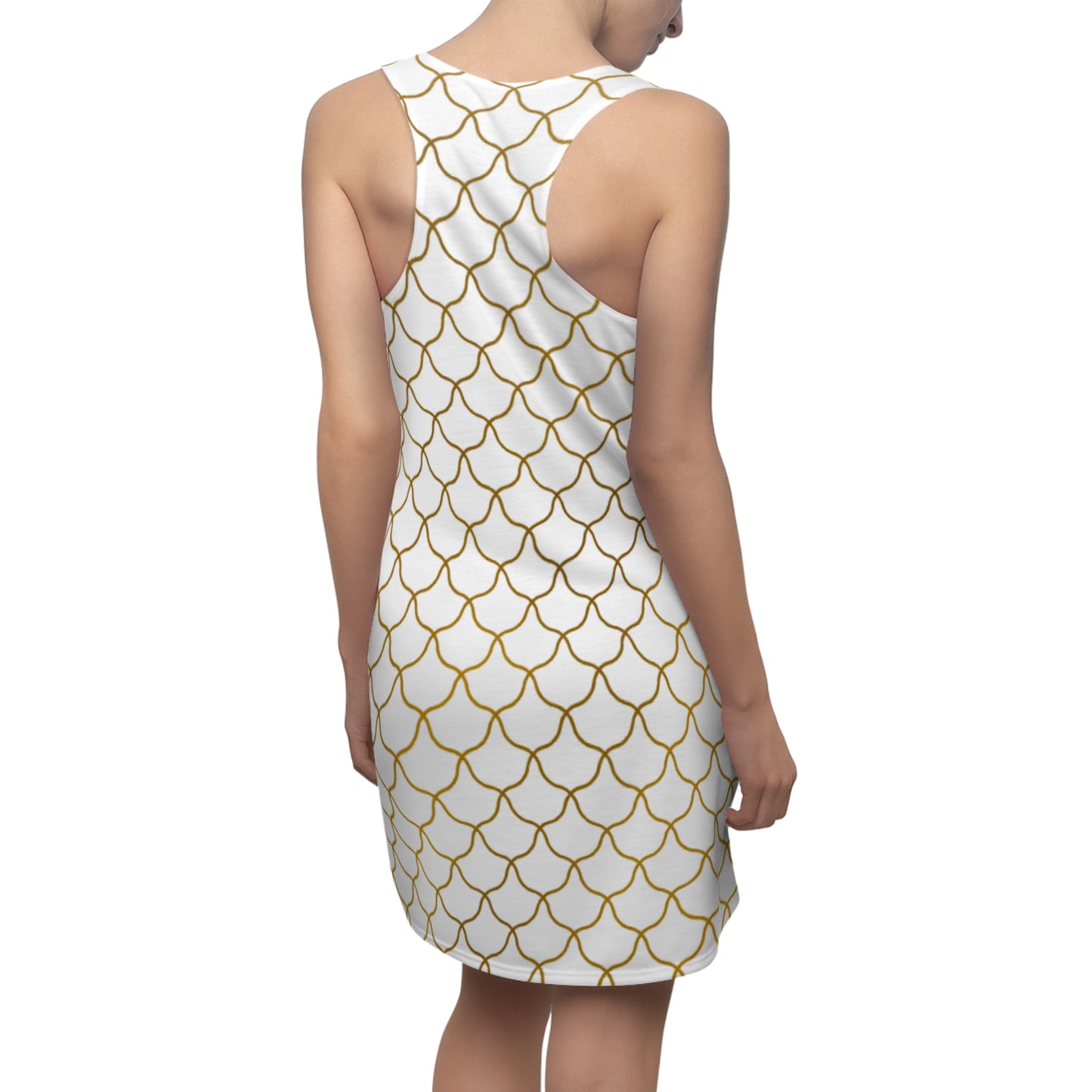 Luxury Racerback Dress mit Elegantem Goldmuster