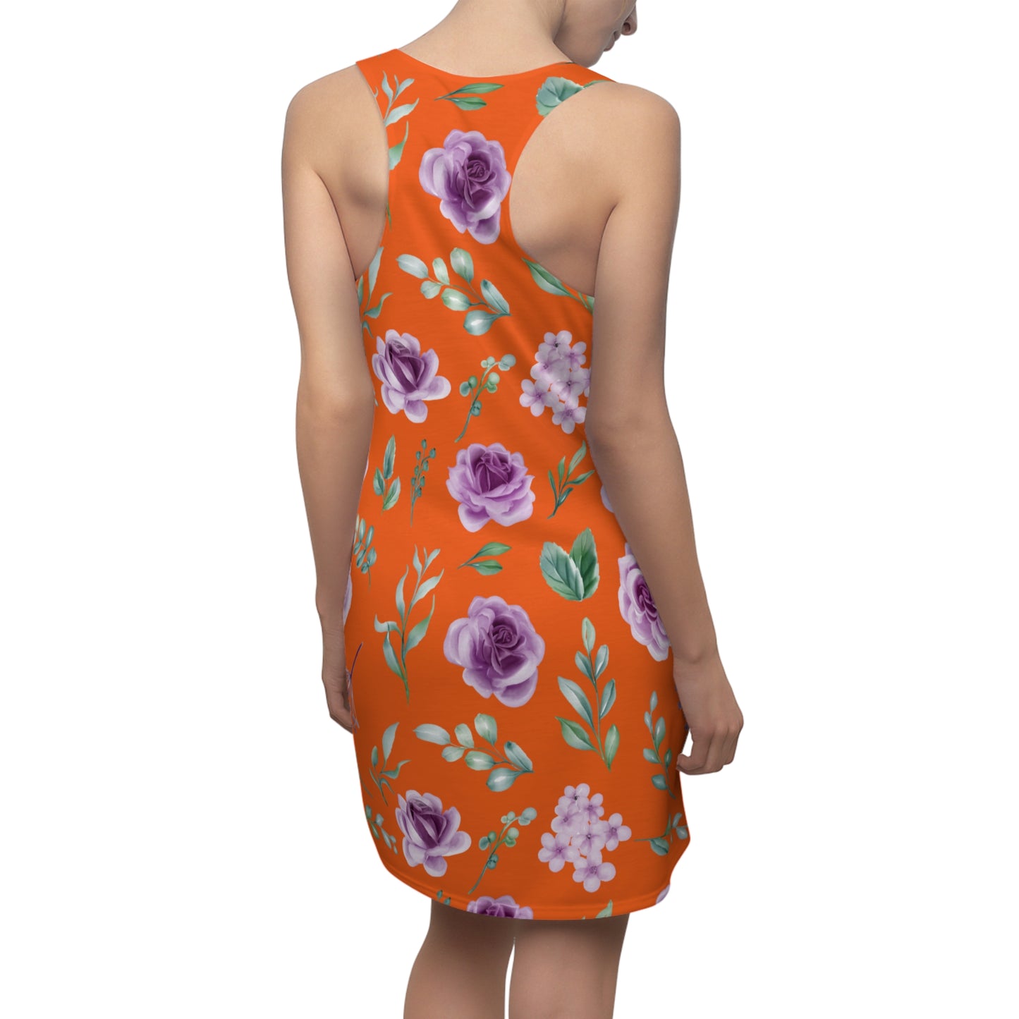 Orange Floral Racerback Kleid – Blumenkleid Sommer Damen