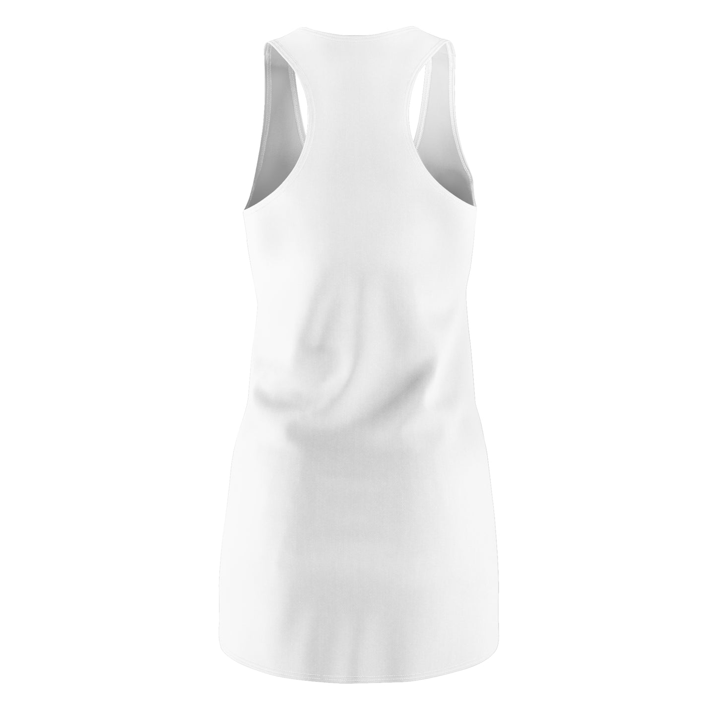 Weisses Racerback Kleid mit pinken Comic Herzen