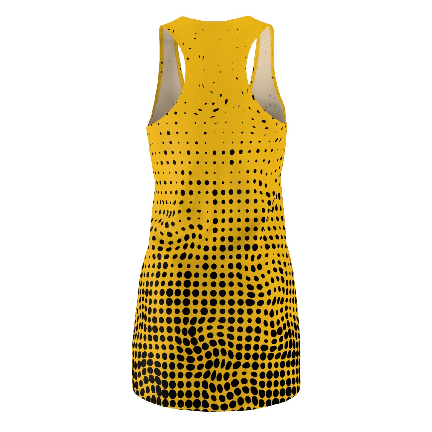 Punkte Gradient Racerback Kleid – Schwarz Gelb Sommerkleid