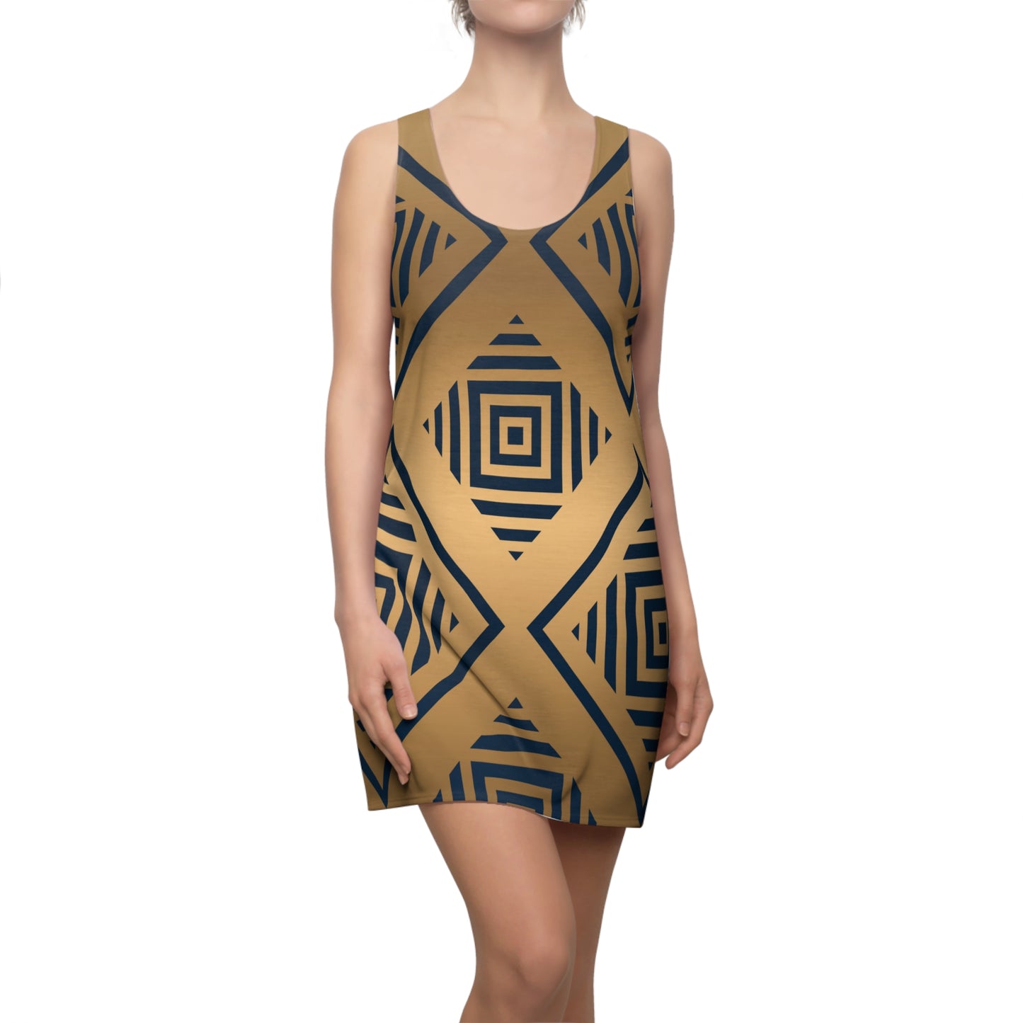 Abstract Tribal Racerback Kleid | Geometrisches Retro Design