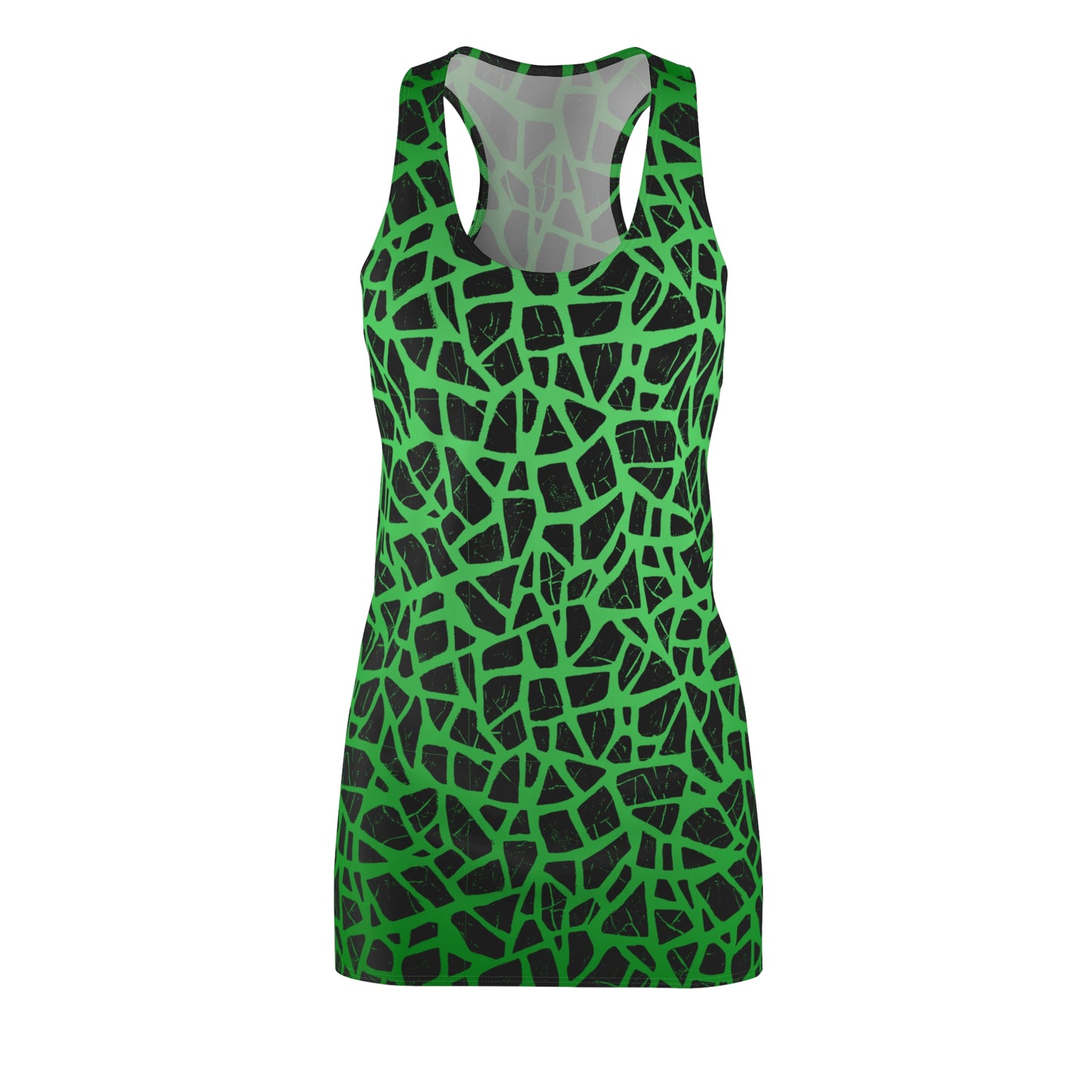 Grünes Racerback Kleid – Sommerkleid mit modernem Farbverlaufmuster