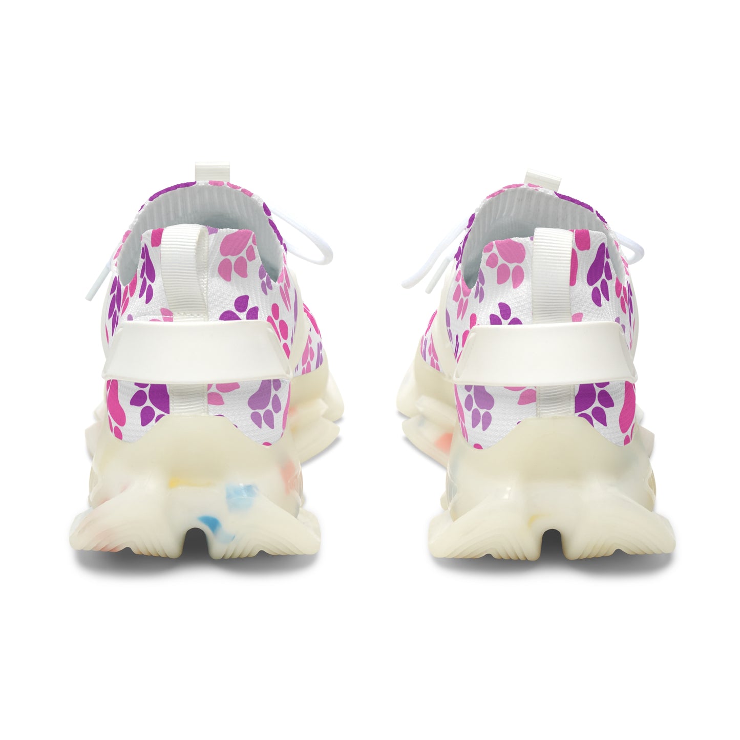 Pfoten Print Sneaker Damen Pink Lila Tiermotiv Schuhe Streetwear