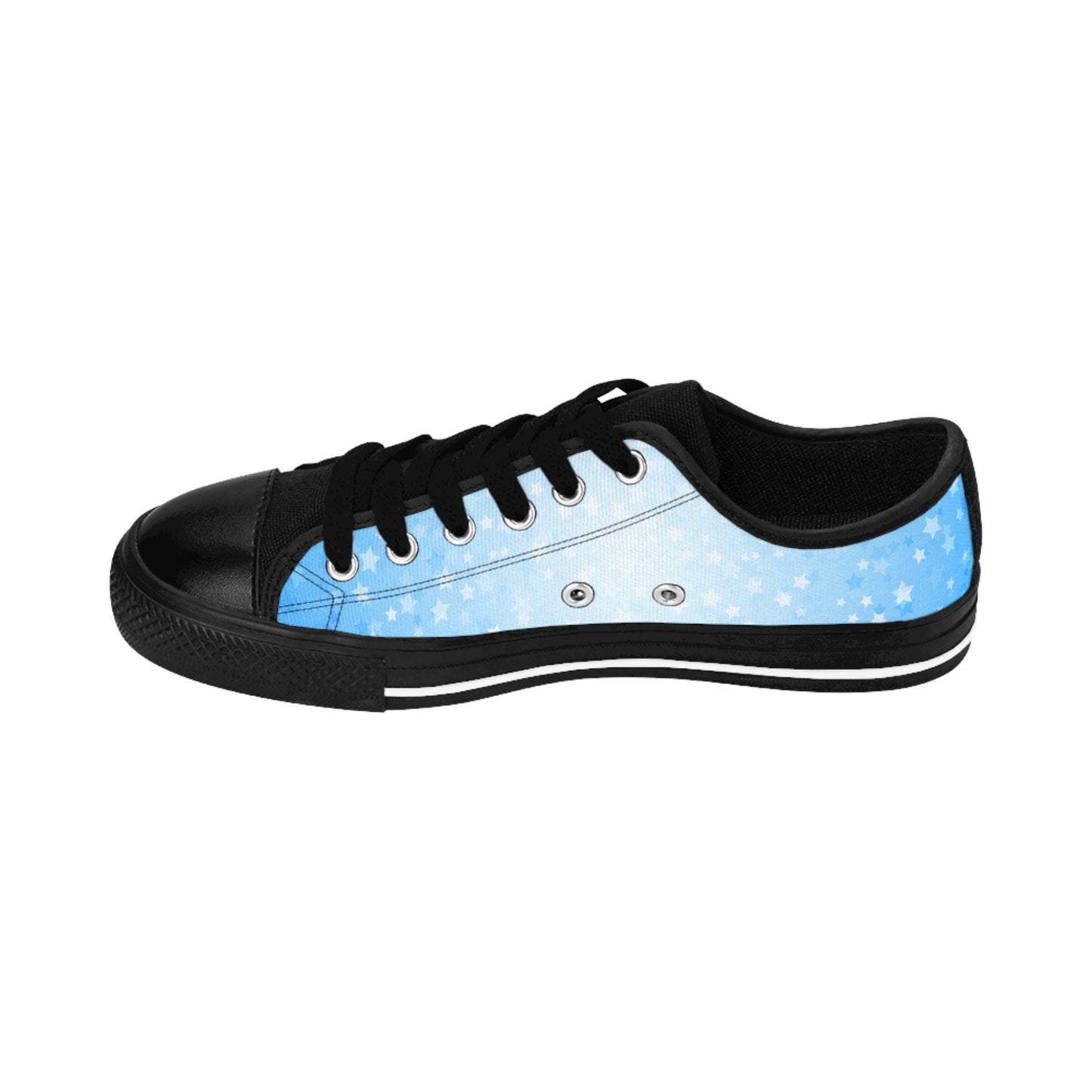 Star Pattern Canvas Sneakers Women – Blue Gradient Lace-Up Shoes