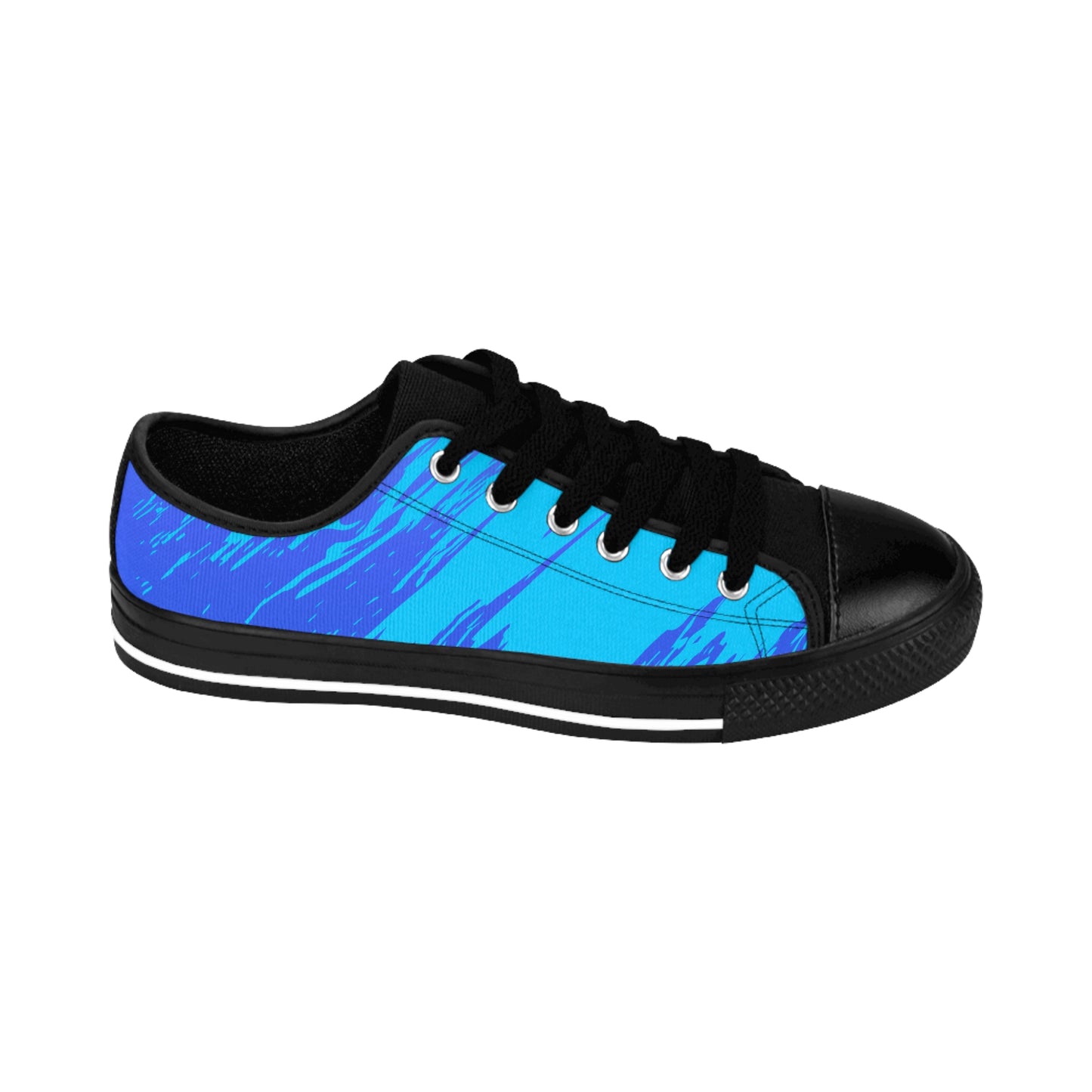 Blue Gradient Abstract Canvas Sneakers Women Casual Lace-Up Shoes