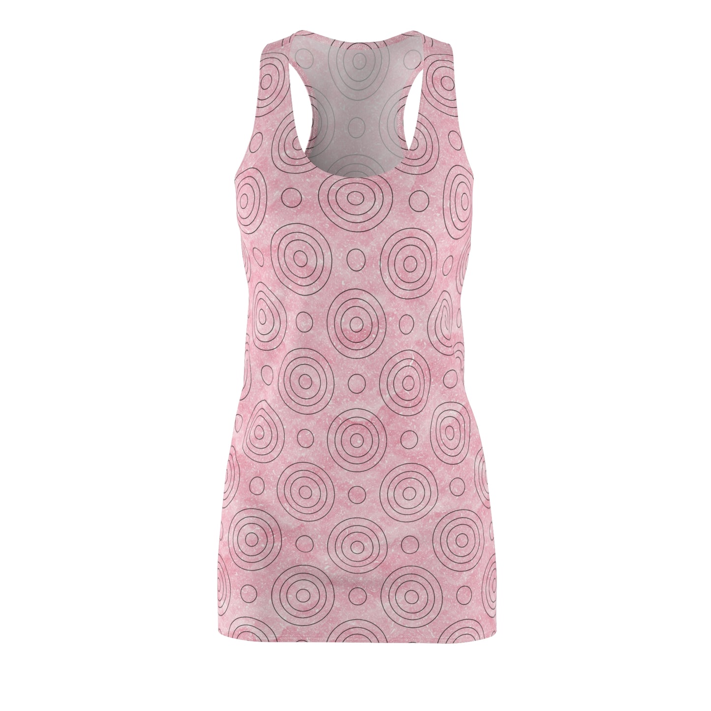 Rosa Racerback Kleid – Sommerkleid mit verspieltem Kreismuster