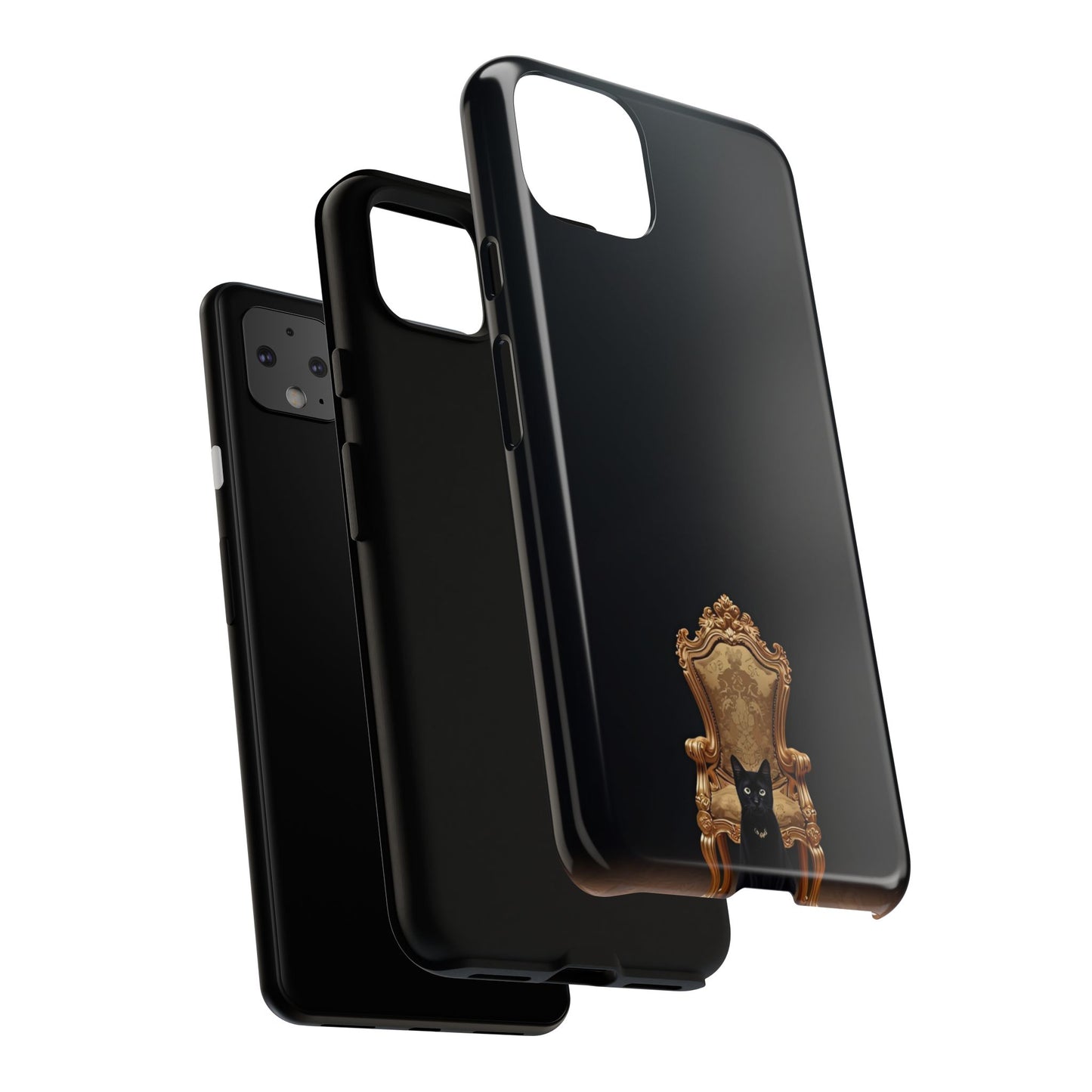 Black Cat on Golden Throne – Premium Phone Case Protective Slim