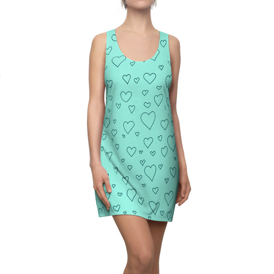 Heart Pattern Racerback Dress for Women – Cute Summer Style