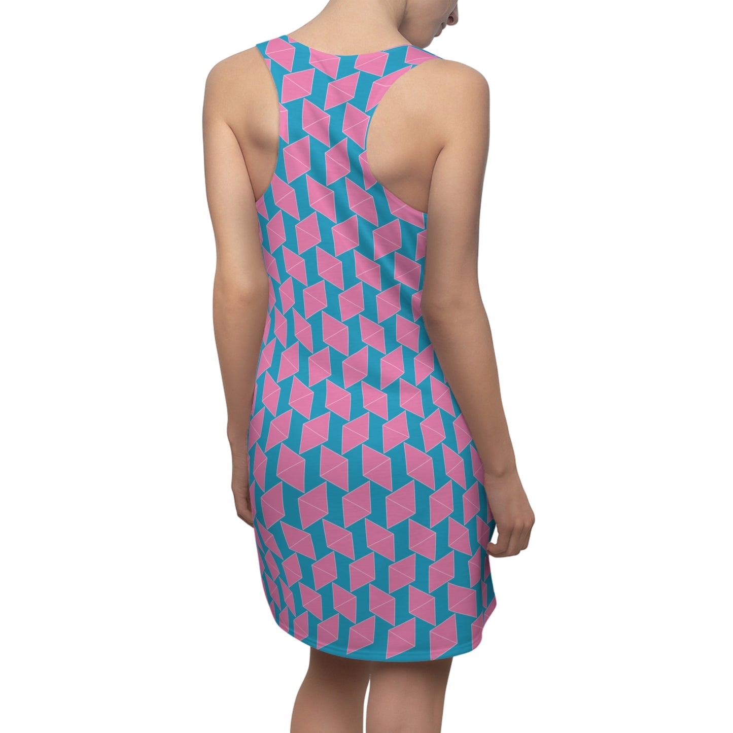 Pink Geometrie Racerback Kleid – Stylisches Sommerkleid