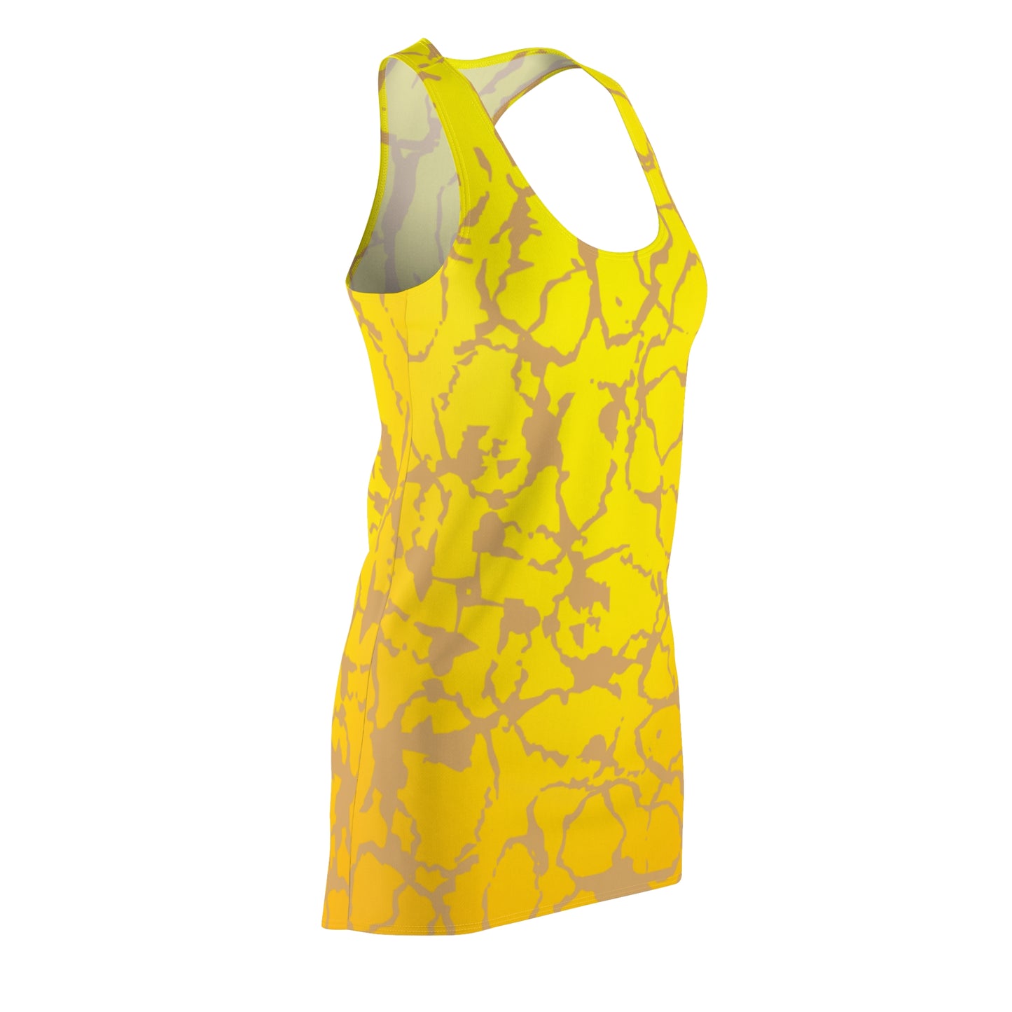 Racerback Kleid Gelb Gold mit abstraktem Muster & sanftem Farbverlauf