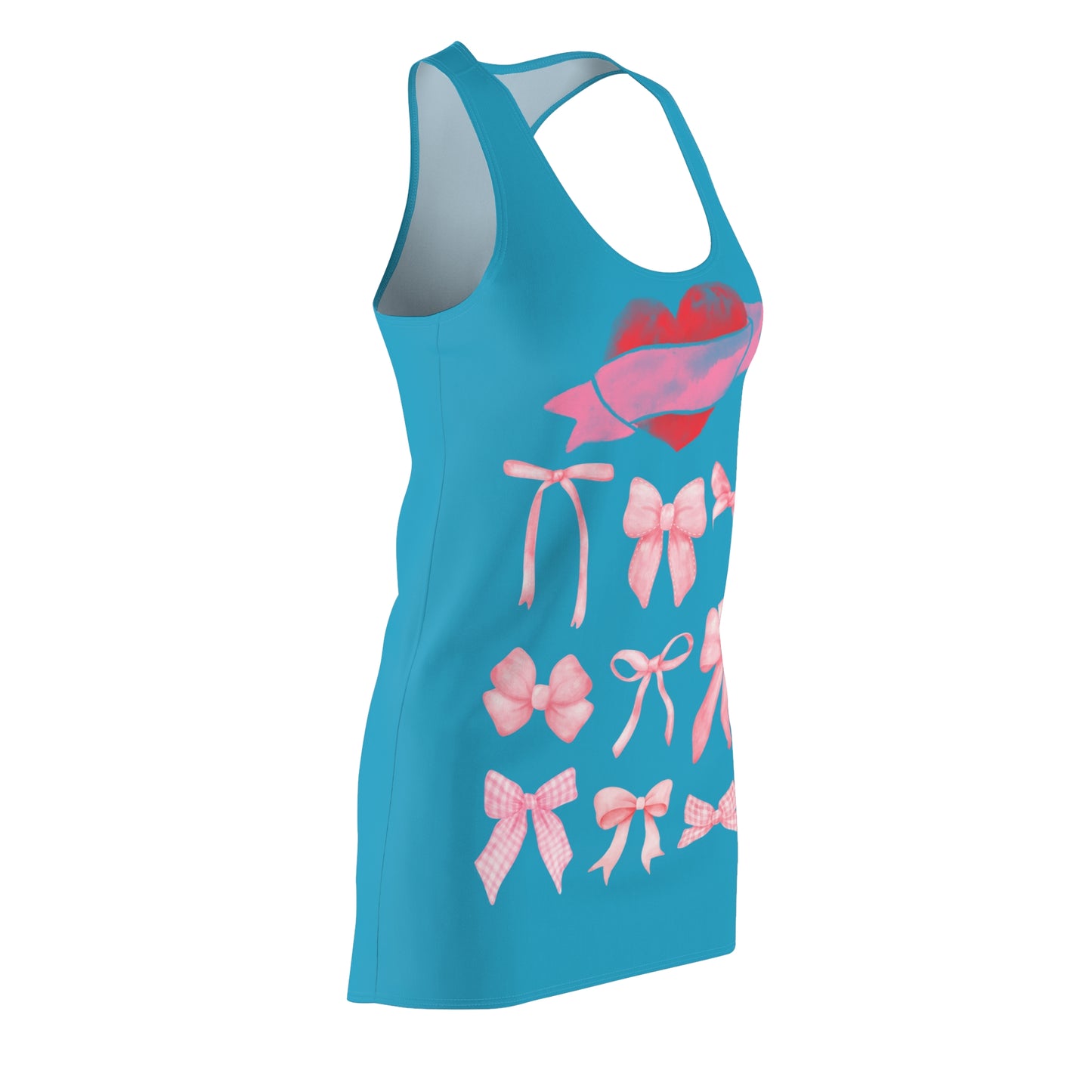 Herz & Schleifen Racerback Kleid – Romantisches Sommerkleid