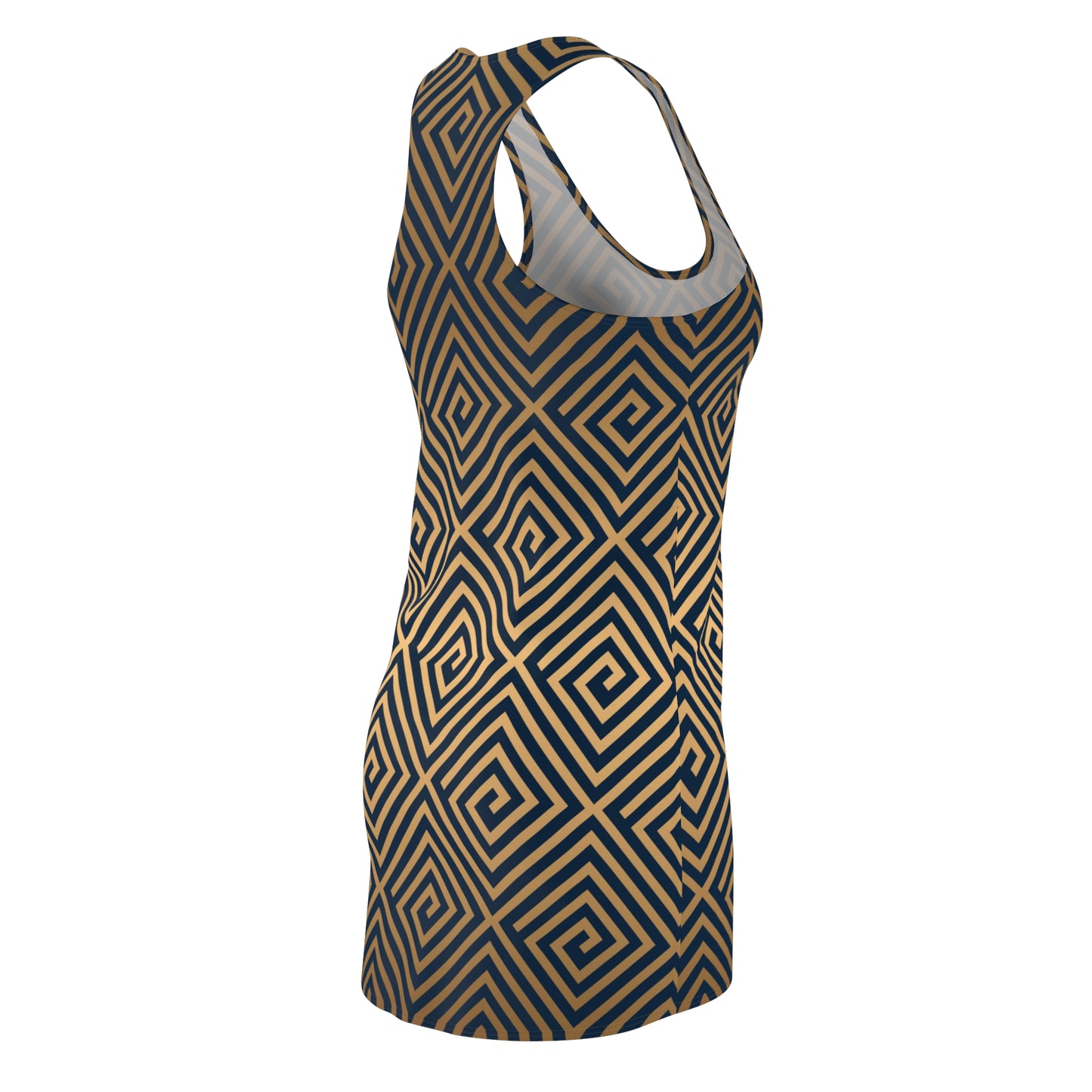 Geometric Spiral Damenkleid | Retro Muster Kleid Elegant