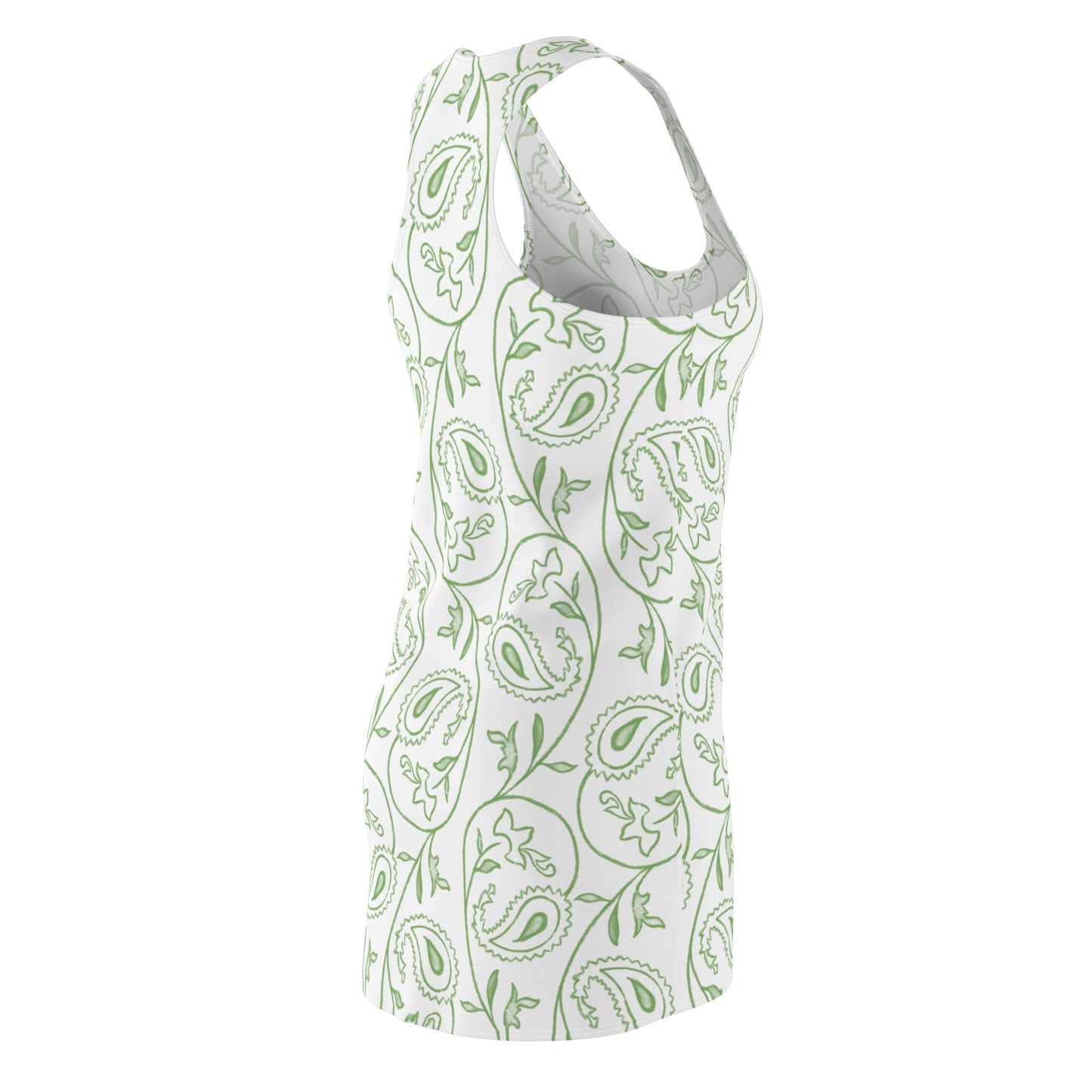 Damen Sommerkleid Weiss mit Paisley Muster