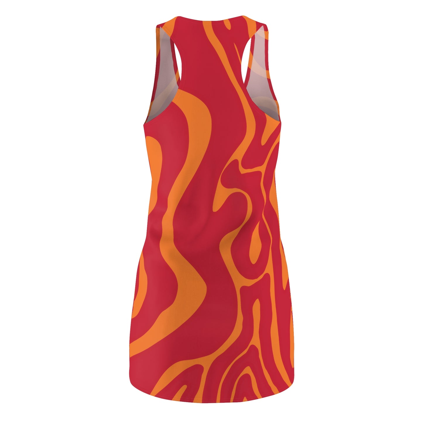 Rot Swirl Racerback Kleid – Abstraktes Sommerkleid