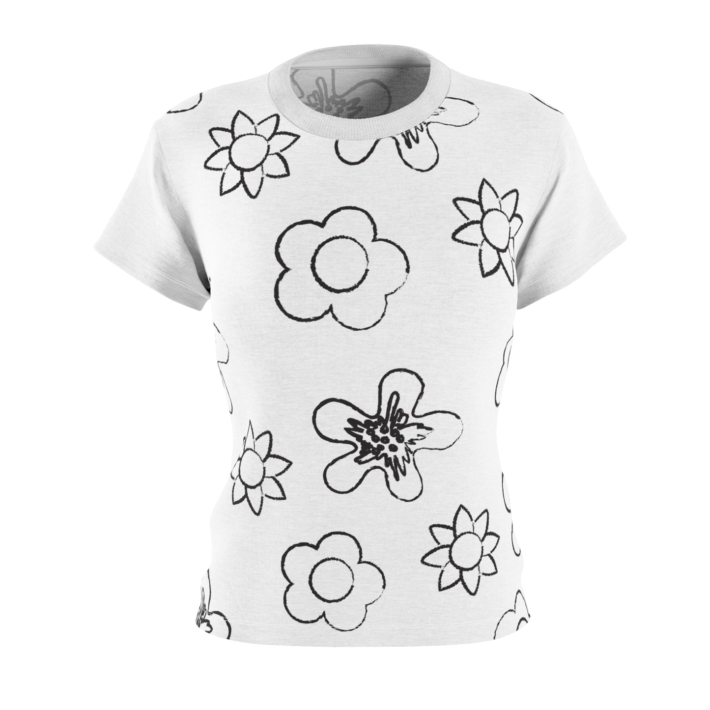 Damen-T-Shirt mit floralem Muster – Bequemer Schnitt, Premium-Qualität Floral Women's Cut & Sew Tee, Comfortable Casual Wear, Summer Top, Floral Graphic Tee, Perfect for Spring Celebrations