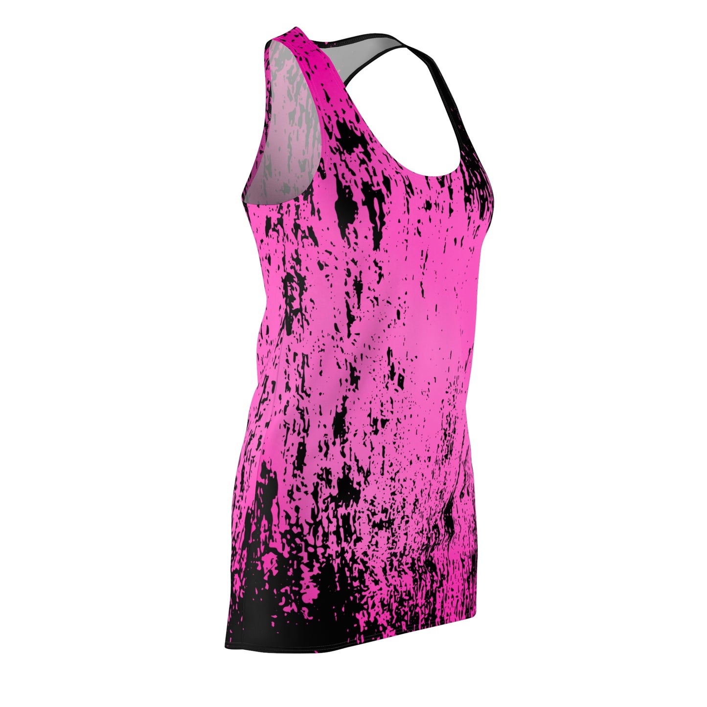Racerback Kleid mit schwarzem Grunge-Muster in Pink mit Farbverlauf