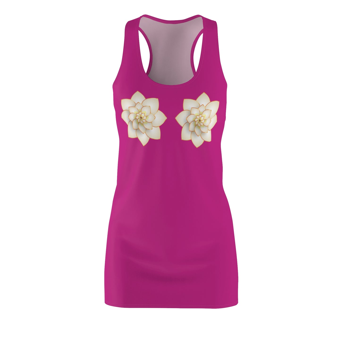 Pinkes Dunkelgrünes Damen Kleid Lotus Racerback Sommer Elegant Alltag Events