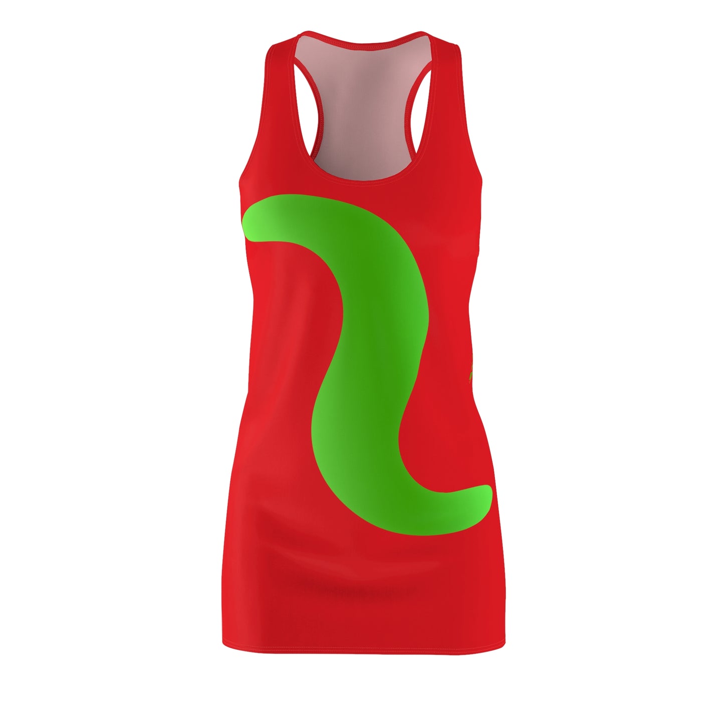 Rot Grün Abstrakt Racerback Kleid – Stylishes Sommerkleid