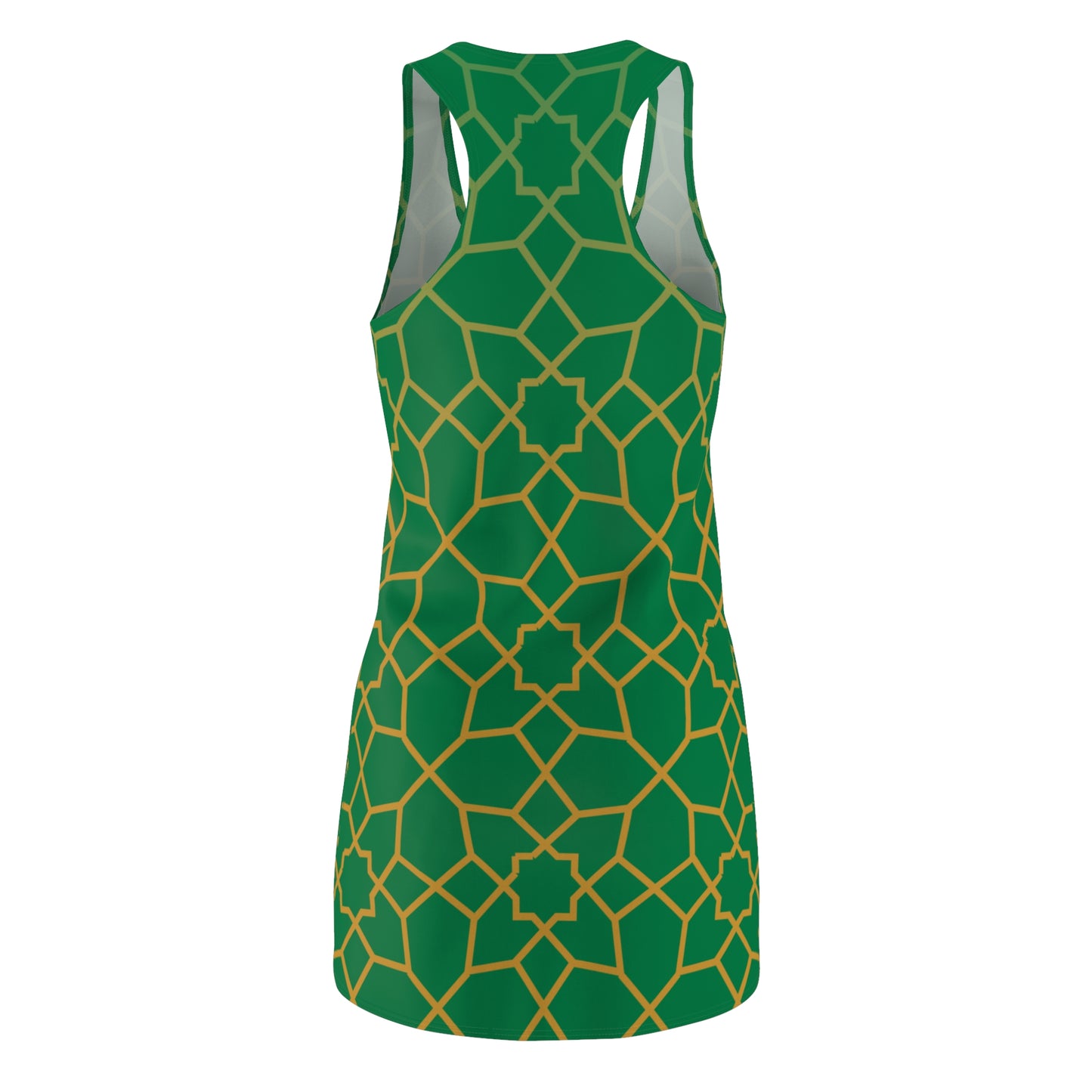Luxury Racerback Dress mit Golden Mosaic Pattern auf grün