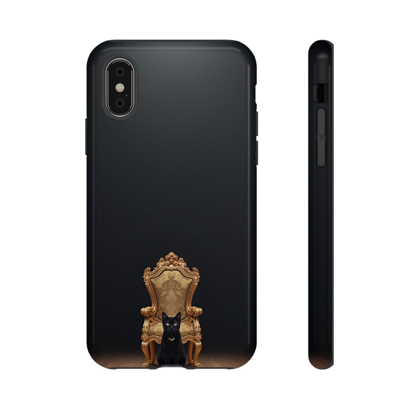 Black Cat on Golden Throne – Premium Phone Case Protective Slim