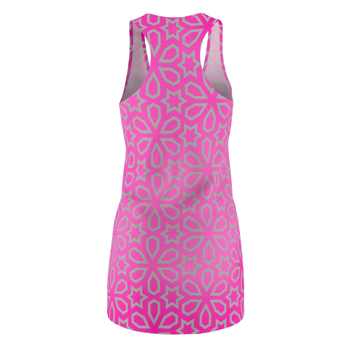 Racerback Kleid mit pinkem Farbverlauf & geometrischem Blütenmuster
