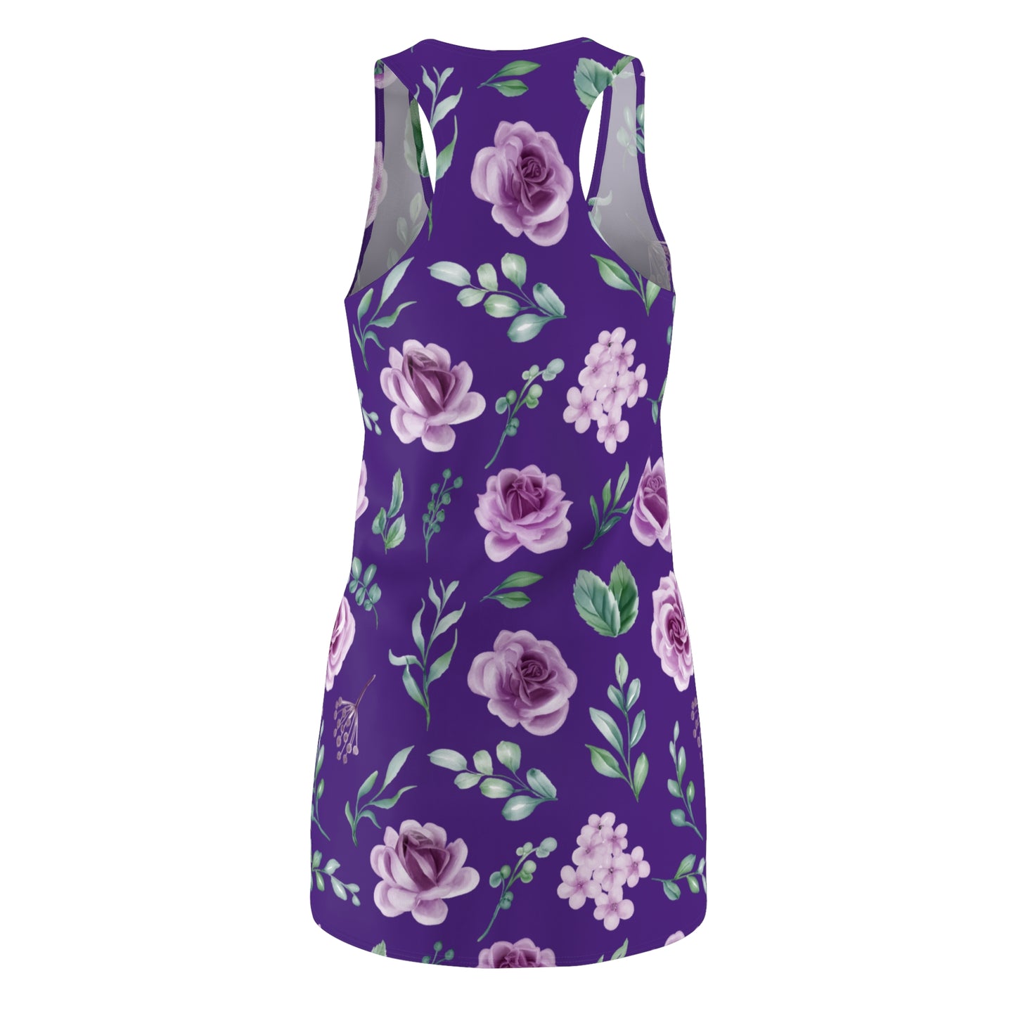 Dunkel Lila Floral Racerback Kleid – Blumenkleid Sommer Damen