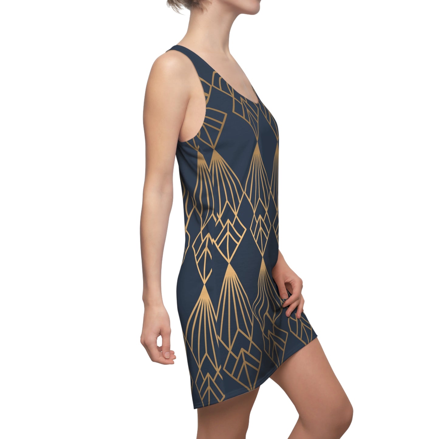 Luxury Racerback Dress mit Art Deco Muster für Damen