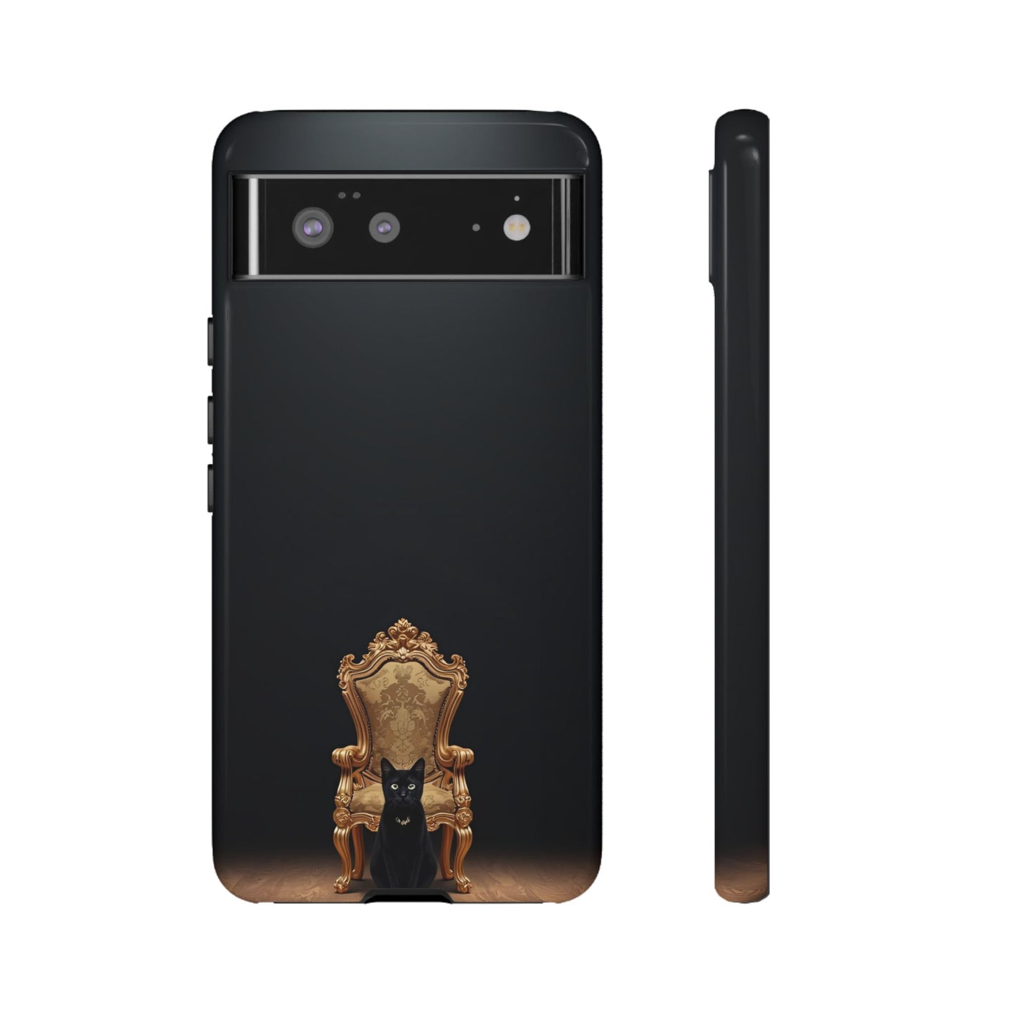 Black Cat on Golden Throne – Premium Phone Case Protective Slim