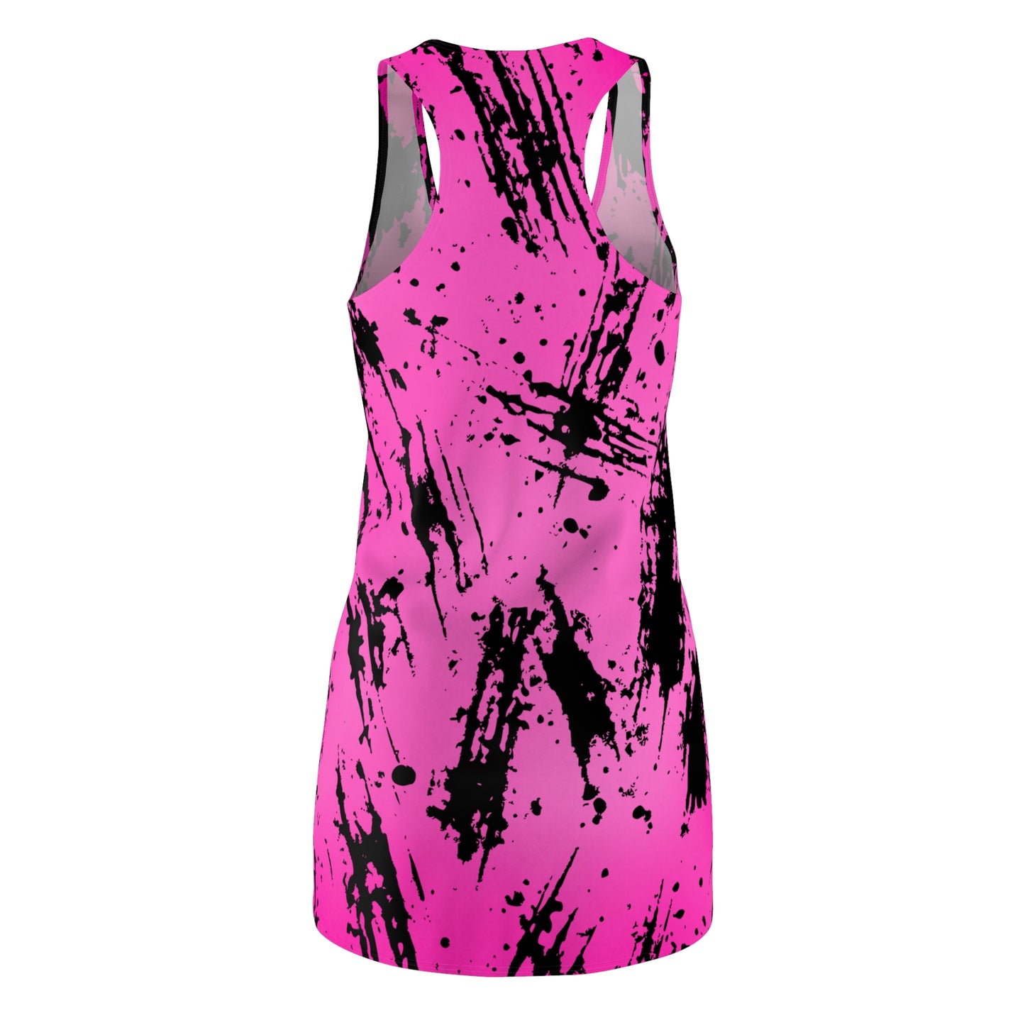 Racerback Kleid mit schwarzem Splash-Muster in Pink mit Farbverlauf