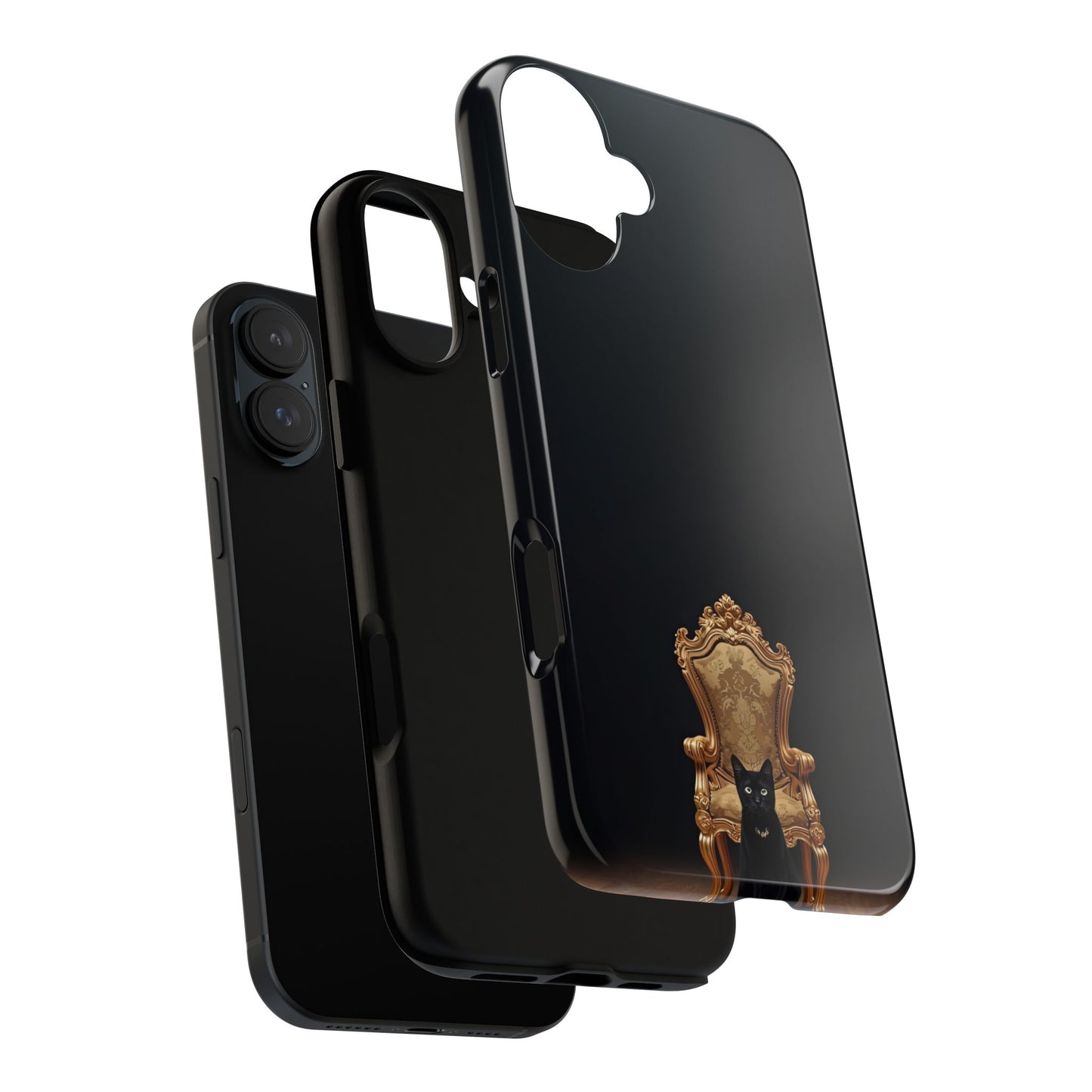 Black Cat on Golden Throne – Premium Phone Case Protective Slim