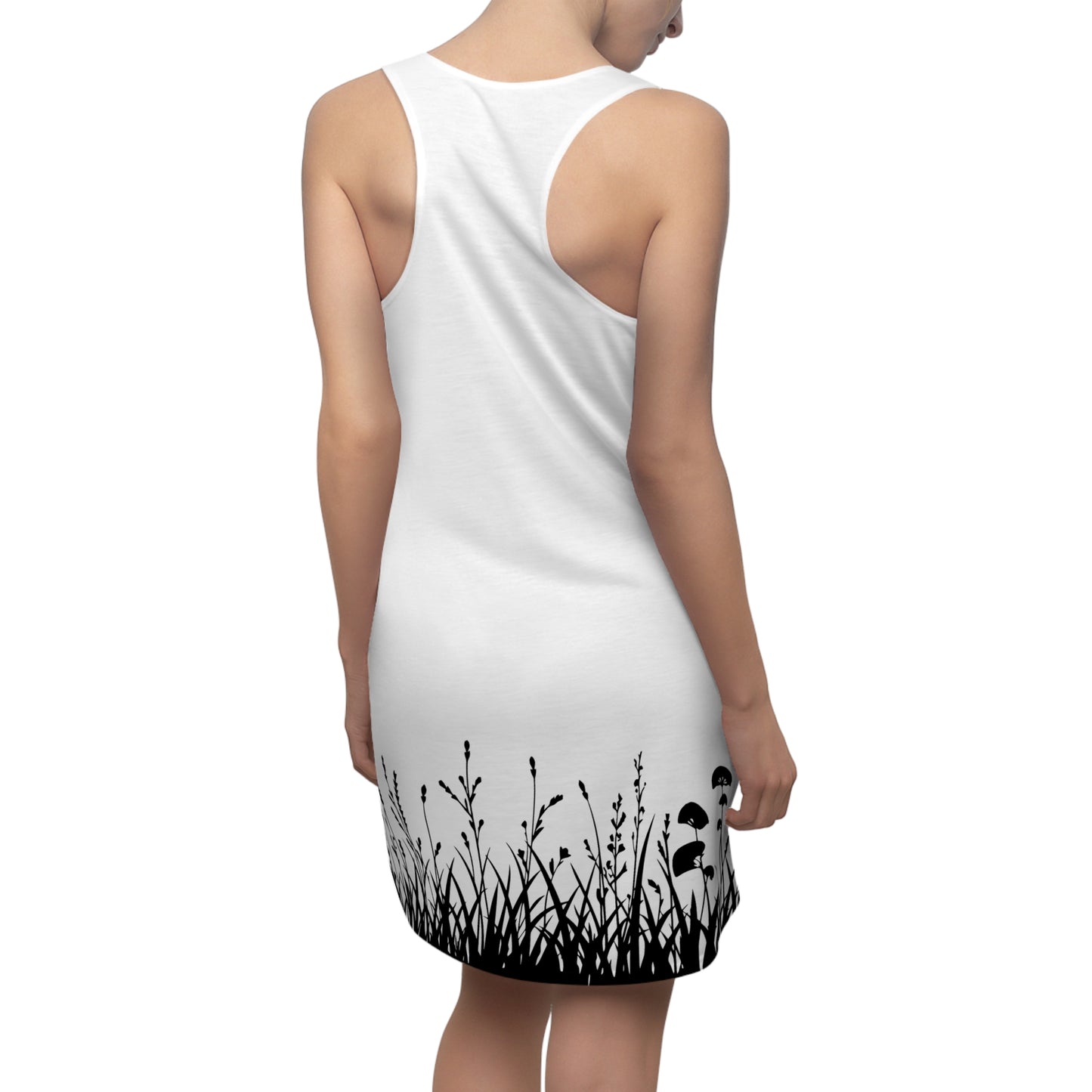 Floral Silhouette Racerback Kleid – Elegantes Sommerkleid