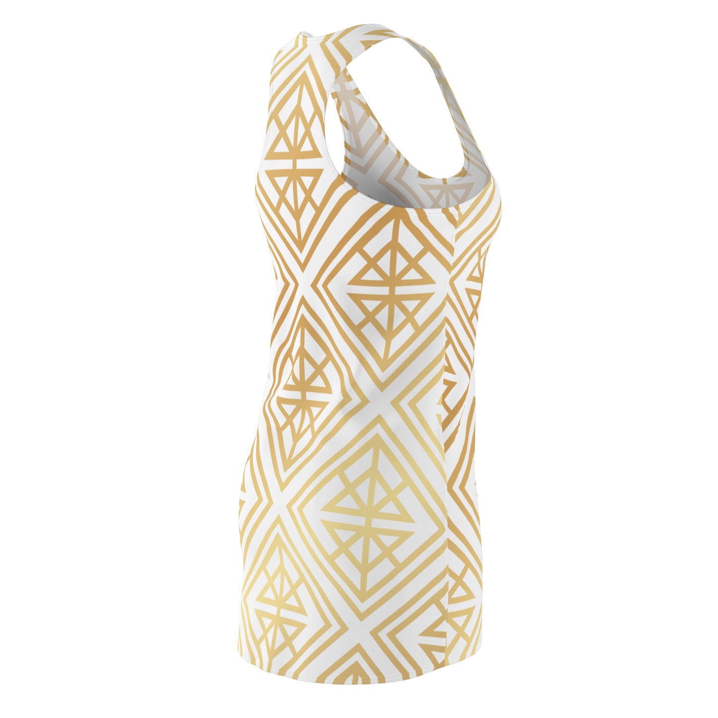 Luxury Racerback Dress mit Geometric Gold Line Muster