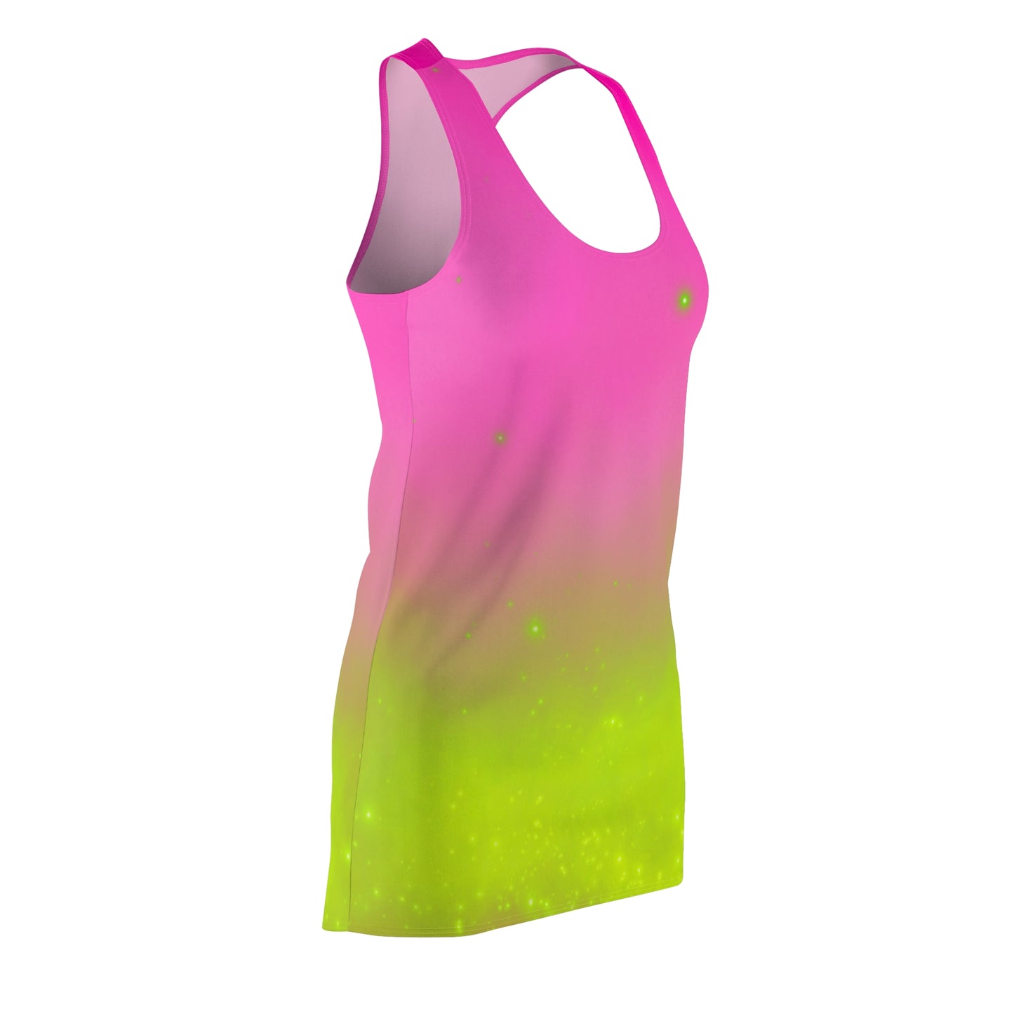 Racerback Kleid mit Pink-Grün Farbverlauf im minimalistischen Design