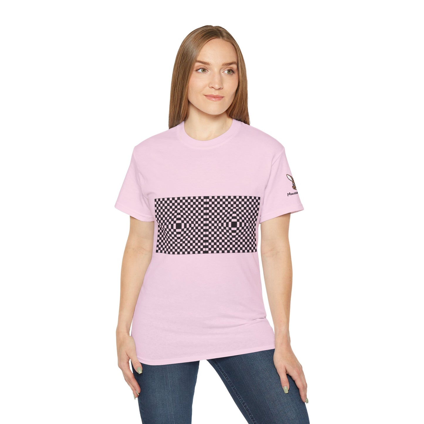 Optical Checkerboard Damen T-Shirt | Retro Illusion Streetwear