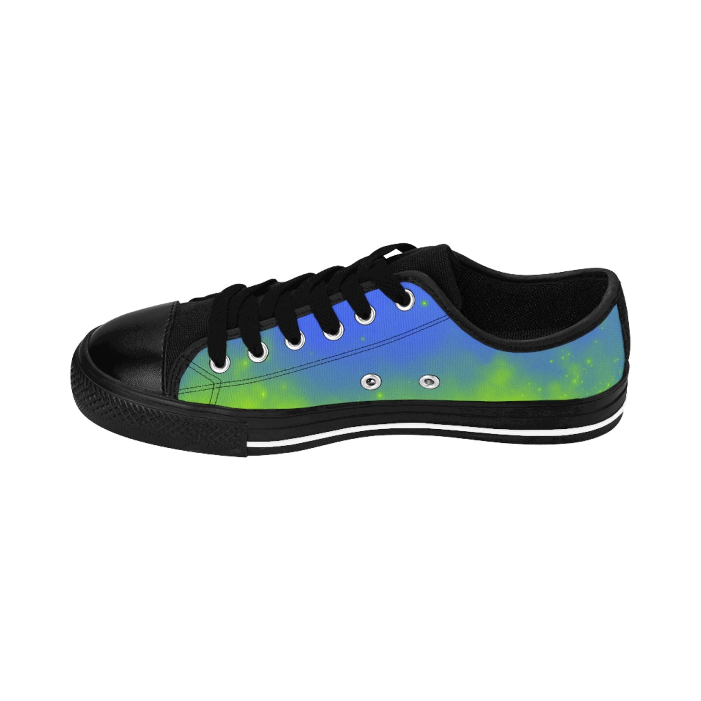 Galaxy Glow Sneakers – Blue Green Cosmic Canvas Shoes