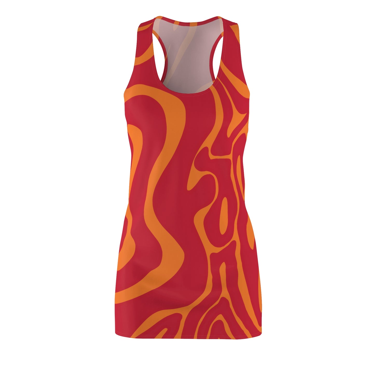 Rot Swirl Racerback Kleid – Abstraktes Sommerkleid