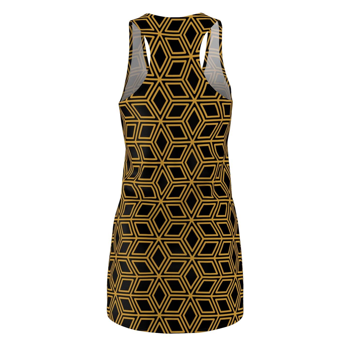 Luxury Racerback Dress mit Geometric Cube Pattern Design