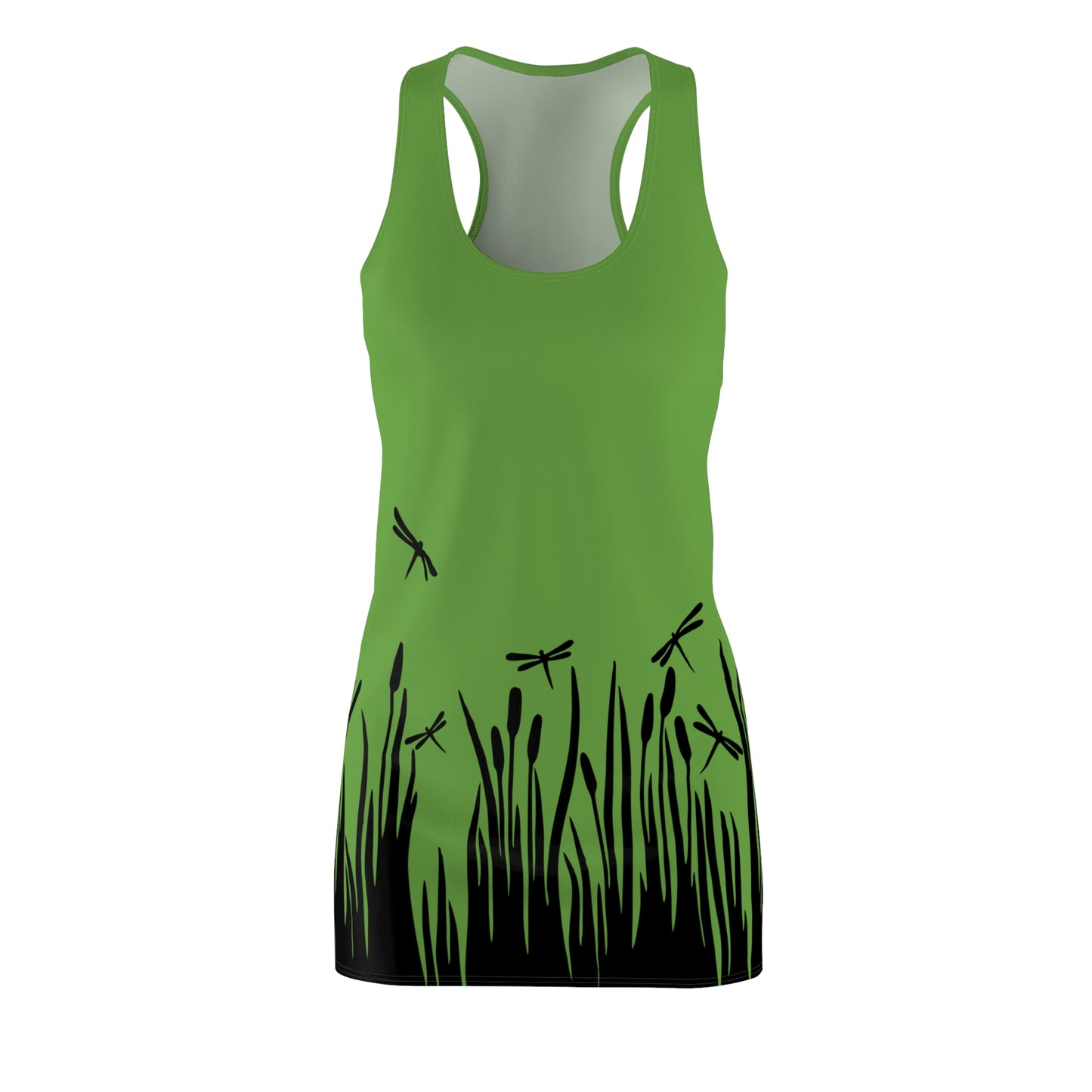 Grünes Damen Kleid Libellen Design Racerback Sommer Freizeit Party