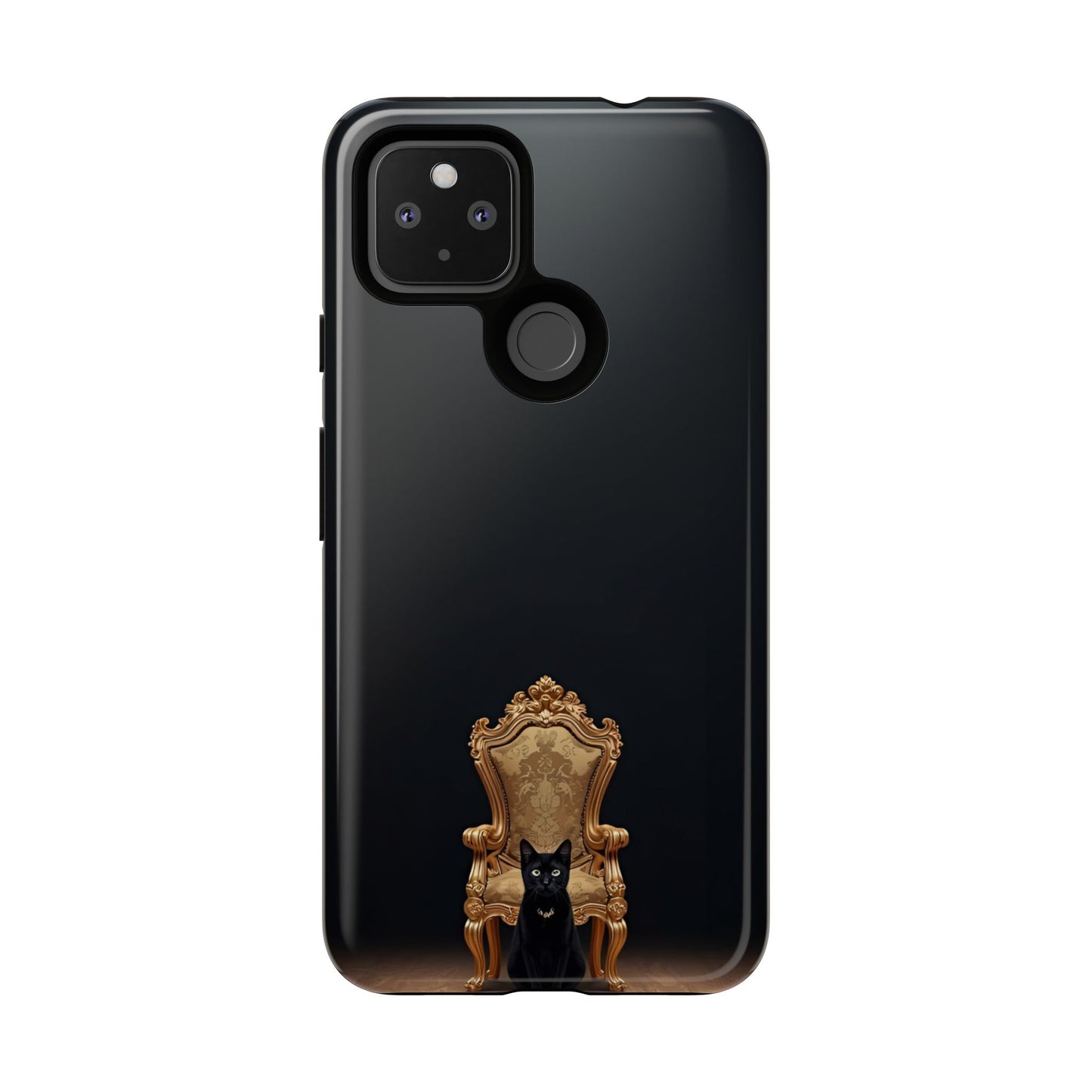 Black Cat on Golden Throne – Premium Phone Case Protective Slim