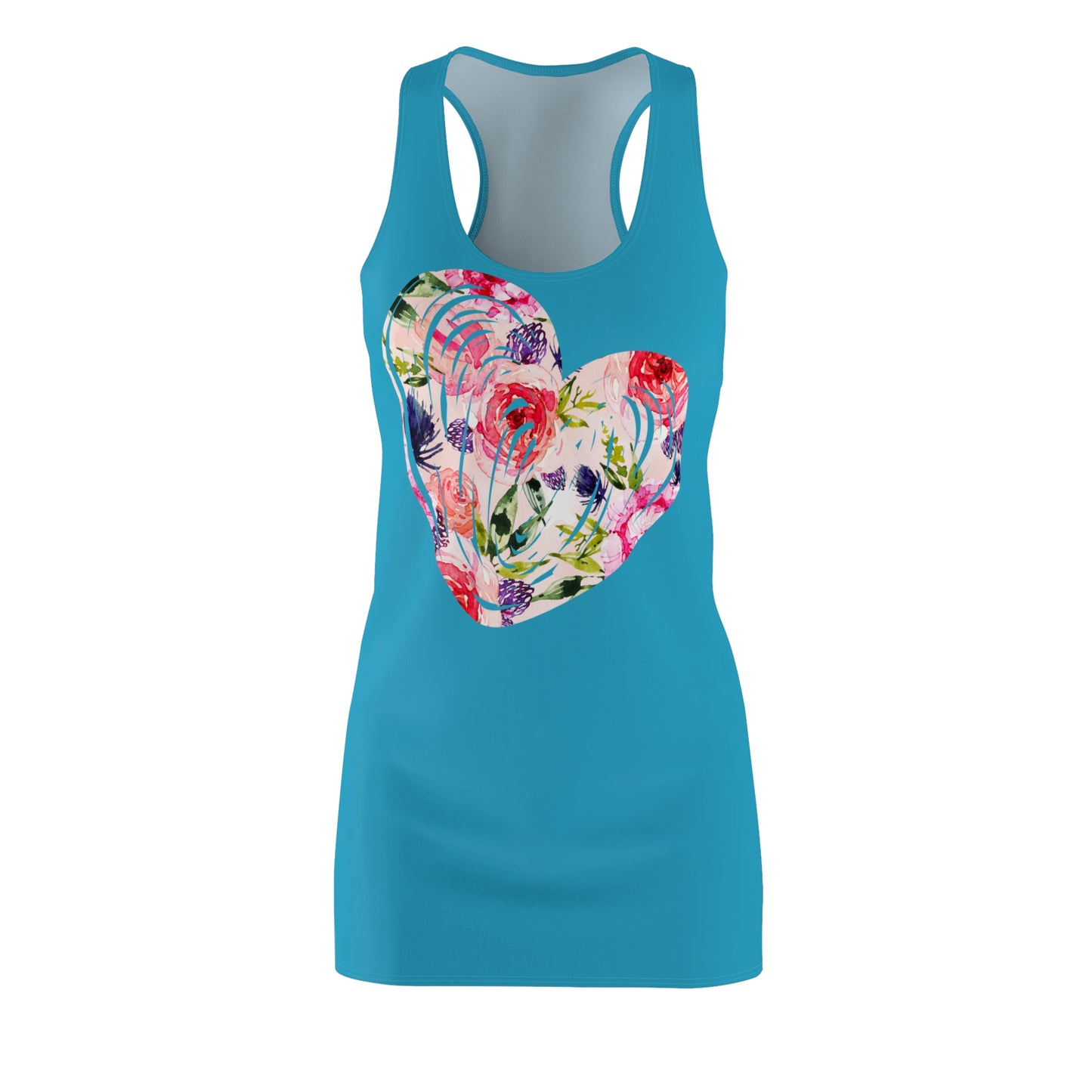 Floral Herz Racerback Kleid – Trendiges Sommerkleid