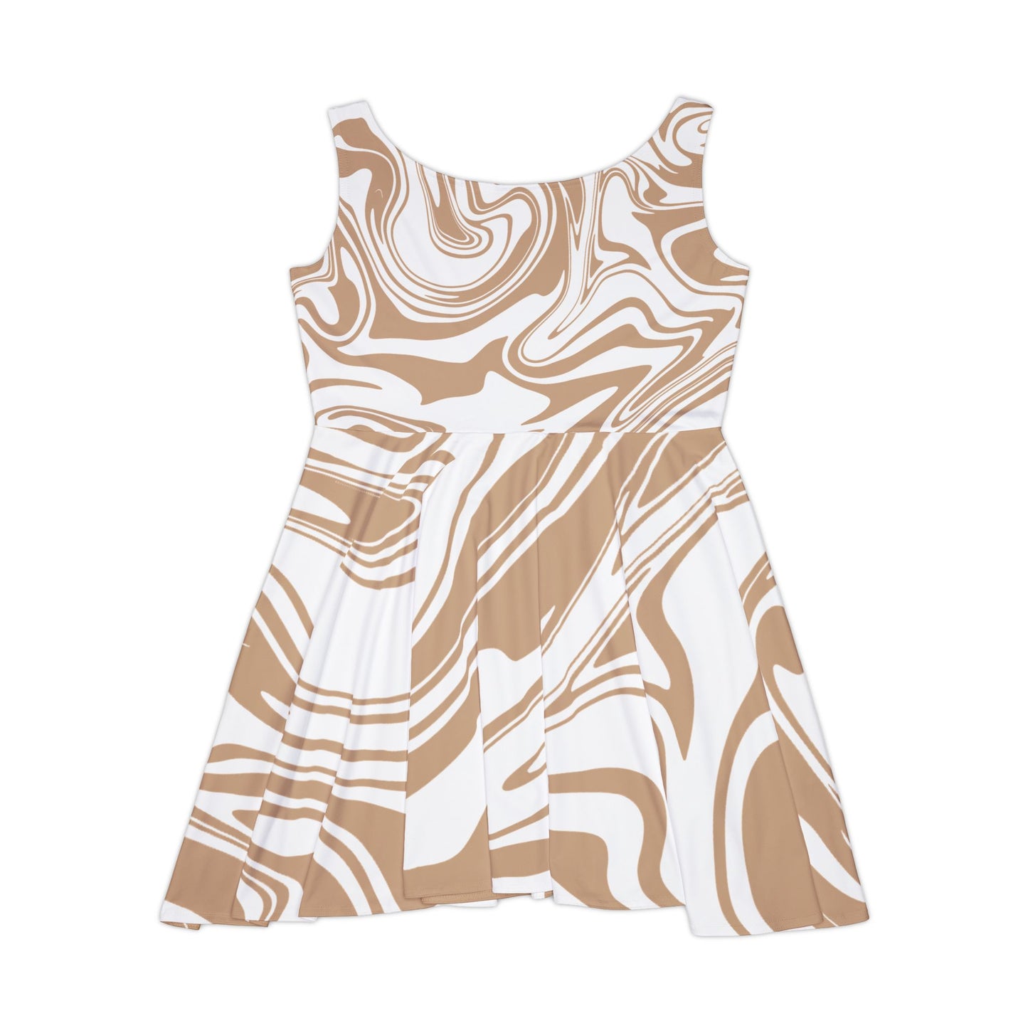 Exklusives Damen Skaterkleid | Stilvolles Sommerkleid mit modernem Swirl-Muster | Elegant & bequem für Alltag, Party & Urlaub  Chic Swirl Skater Dress, Stylish Summer Dress, Trendy AOP Dress, Boho Dress, Casual Party Dress, Perfect for All Occasions