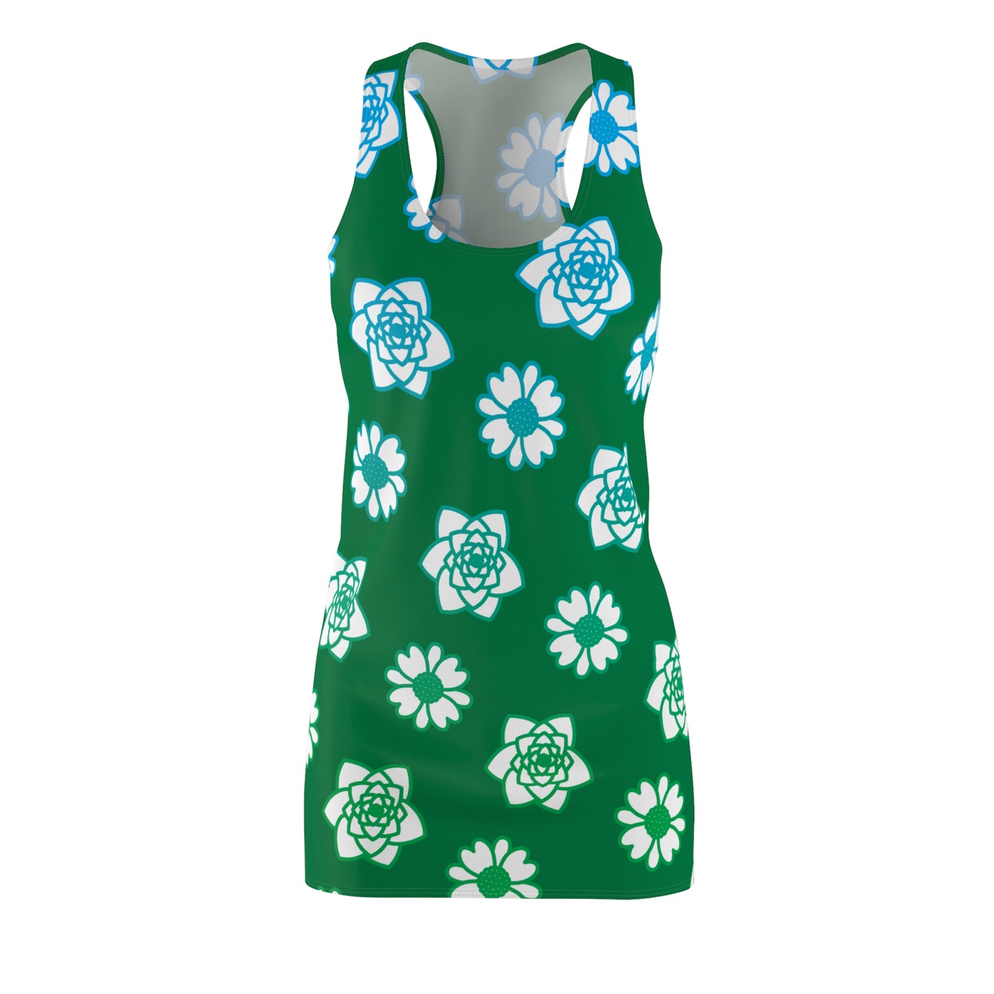 Racerback Kleid Grün mit grünem Blumenmuster Sommerlook