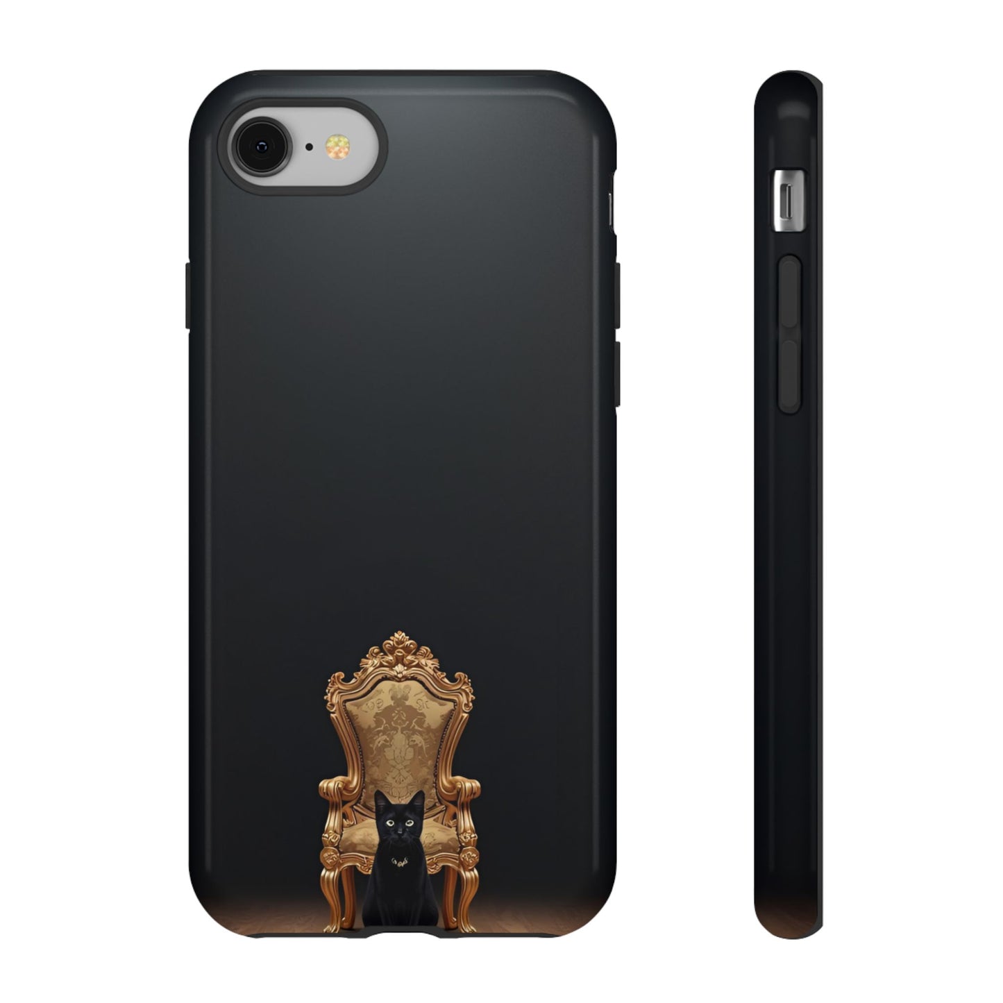 Black Cat on Golden Throne – Premium Phone Case Protective Slim