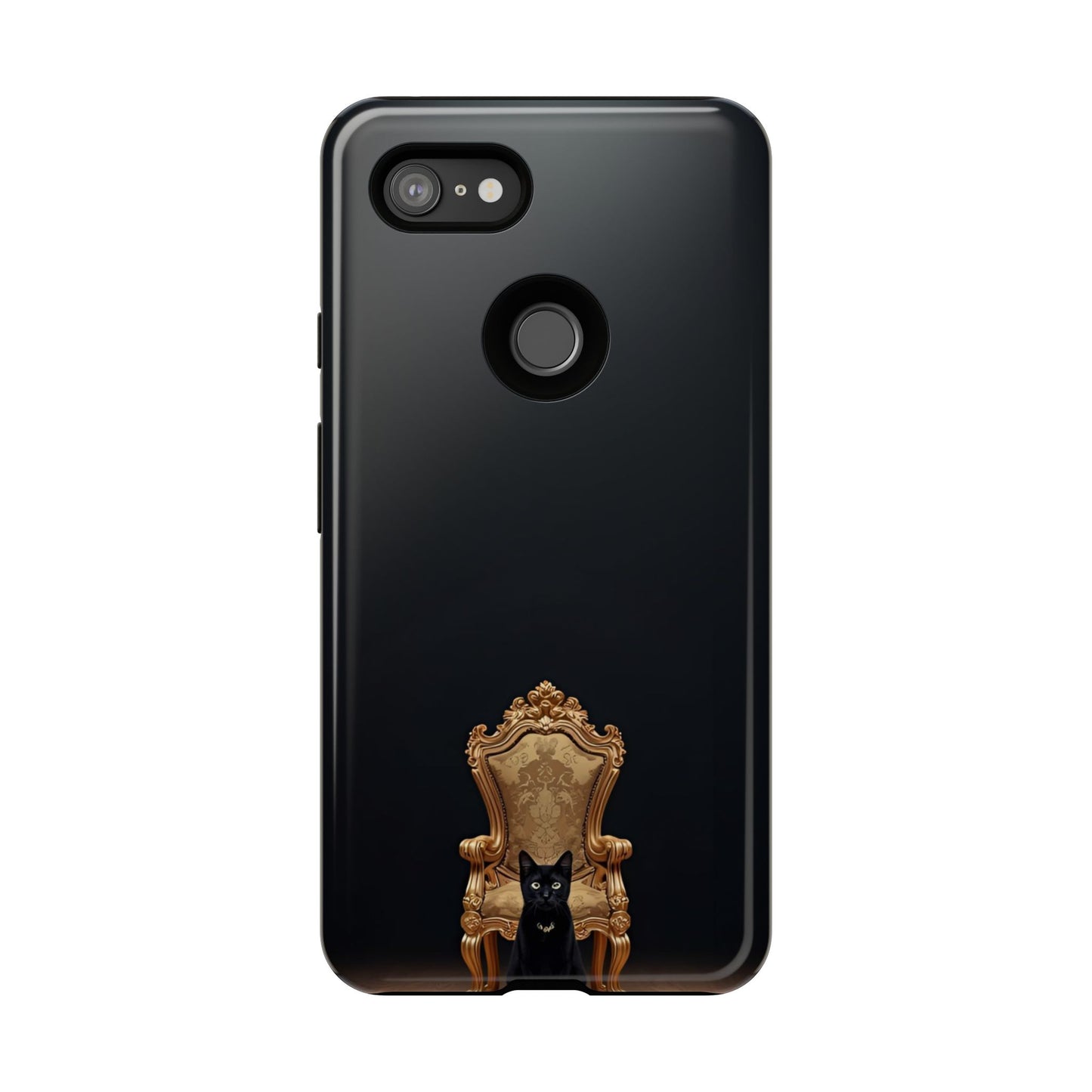 Black Cat on Golden Throne – Premium Phone Case Protective Slim
